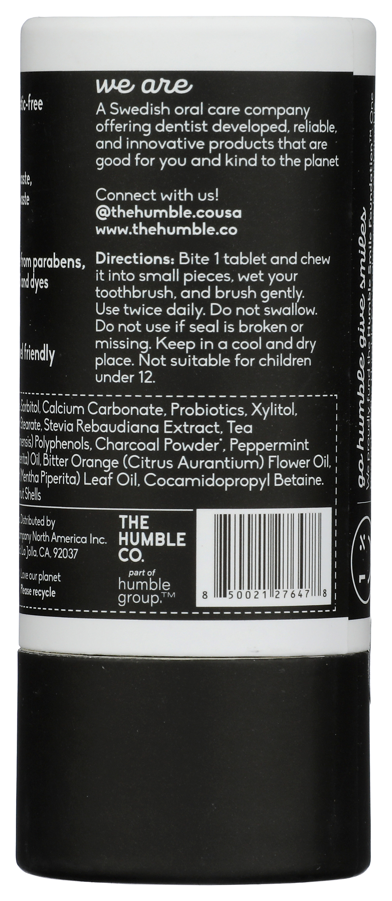 The Humble Co Toothpaste Tablets Charcoal Fluoride Free 60