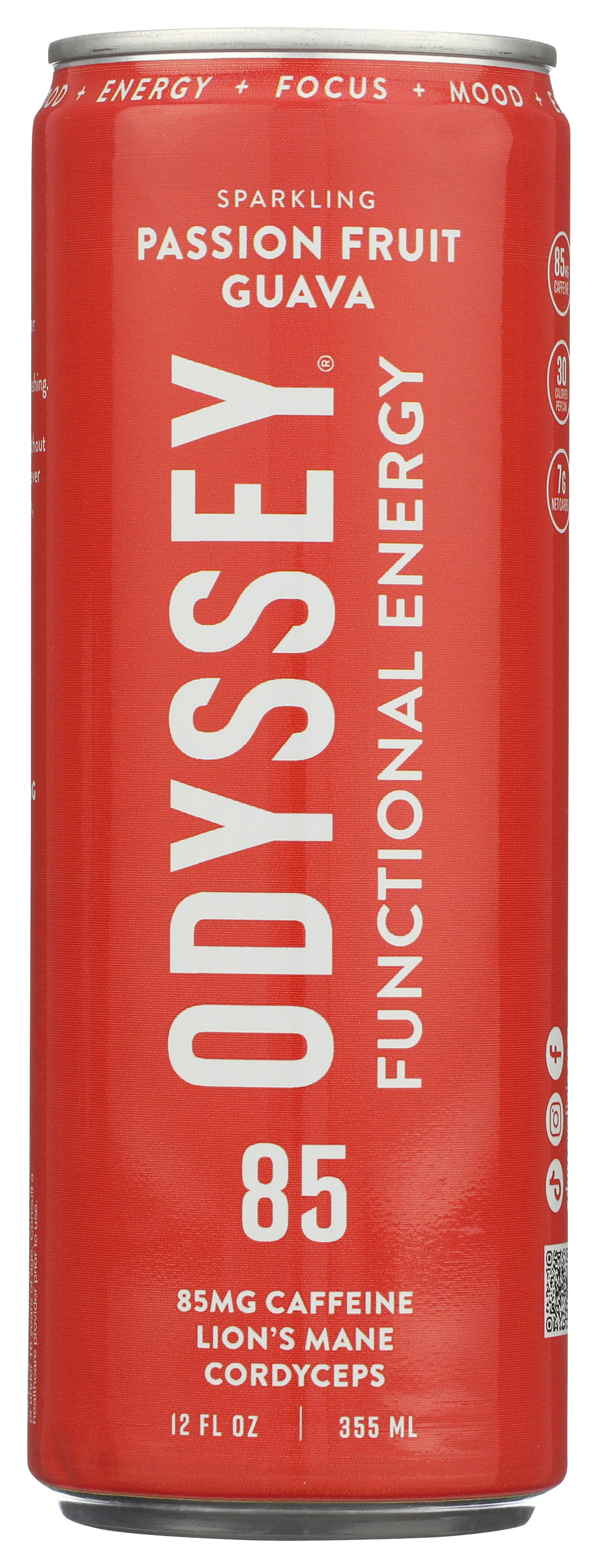 Image of Odyssey 12 Oz Functional Sparkling Energy Drink Passion Fruit Guava Tea