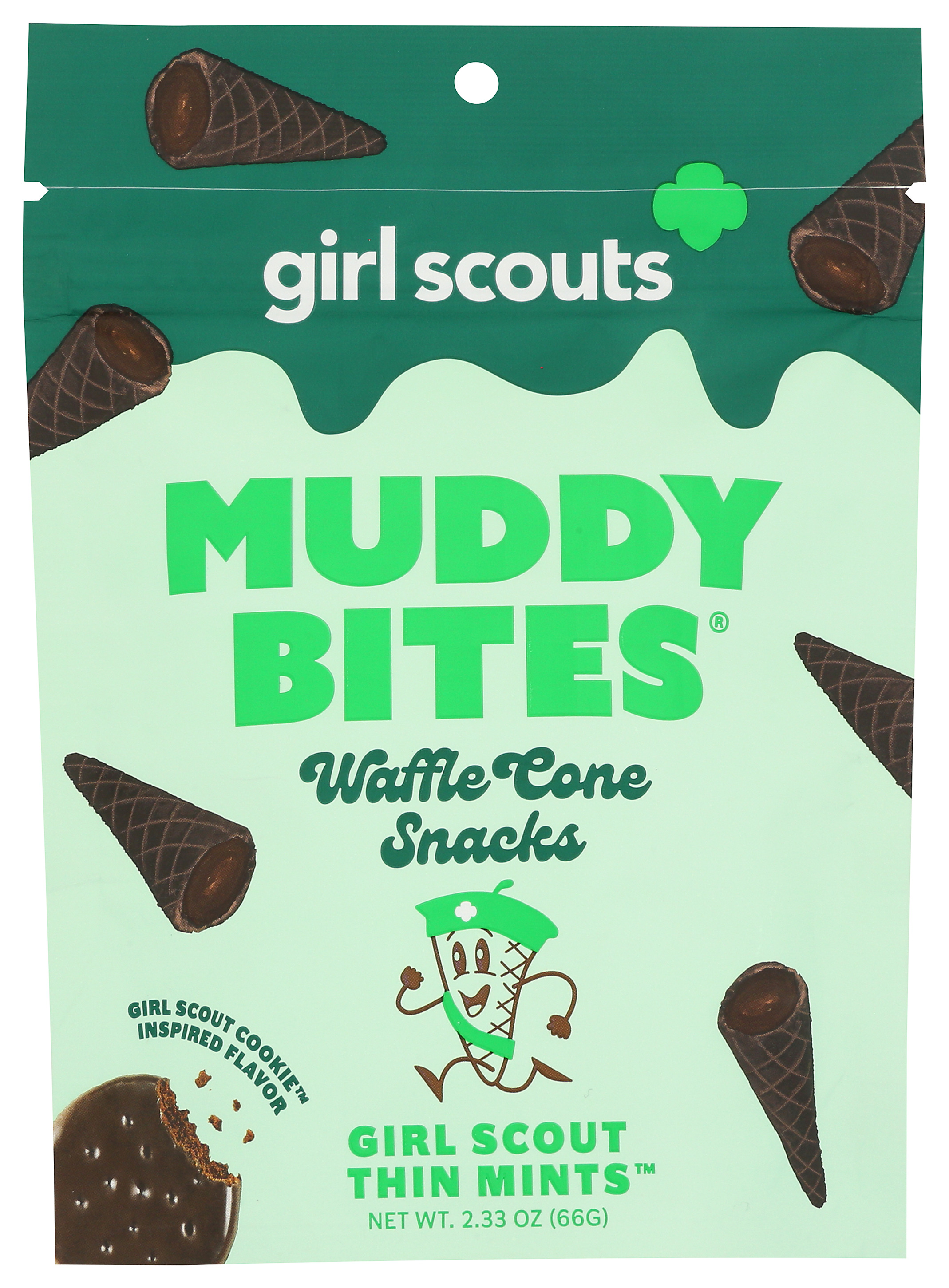 Girl Scouts Scout Thin Mints Muddy Bites Waffle Cone Snacks 2.33 Oz