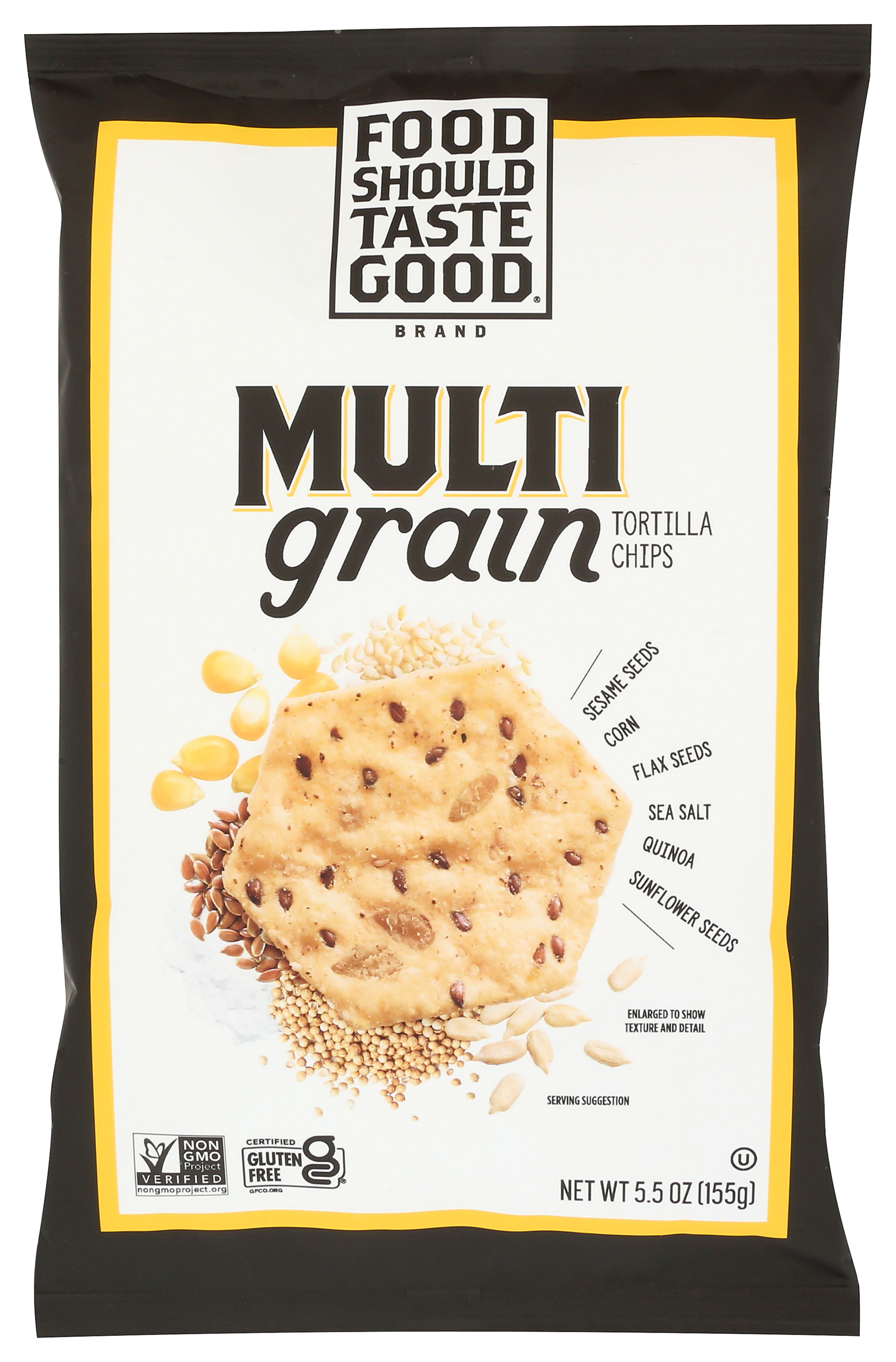 Multigrain Tortilla Chips By Food Should Taste Good 5.5 Oz Seeds