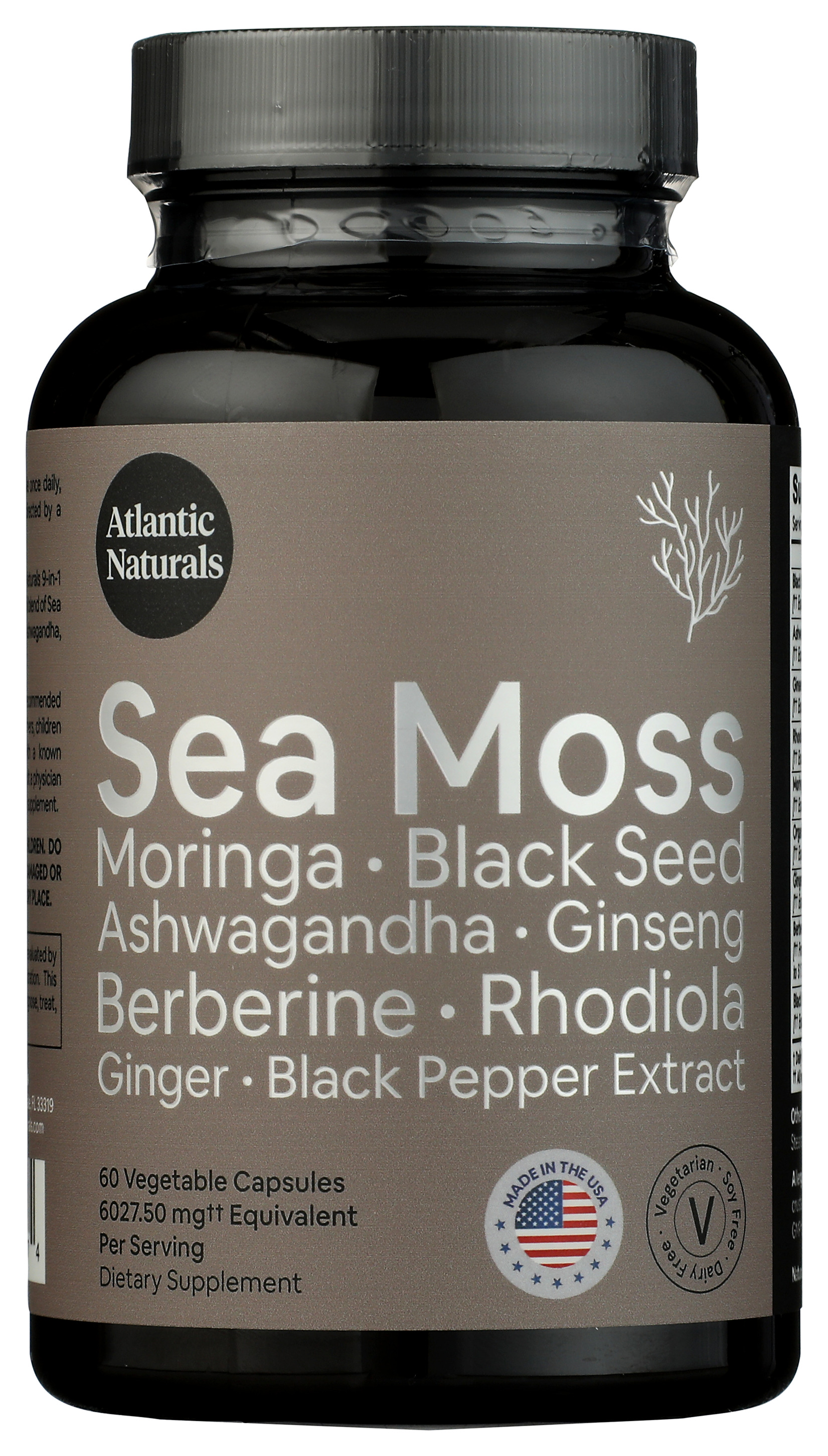 Atlantic Naturals Sea Moss Moringa Black Seed Ashwagandha Ginseng