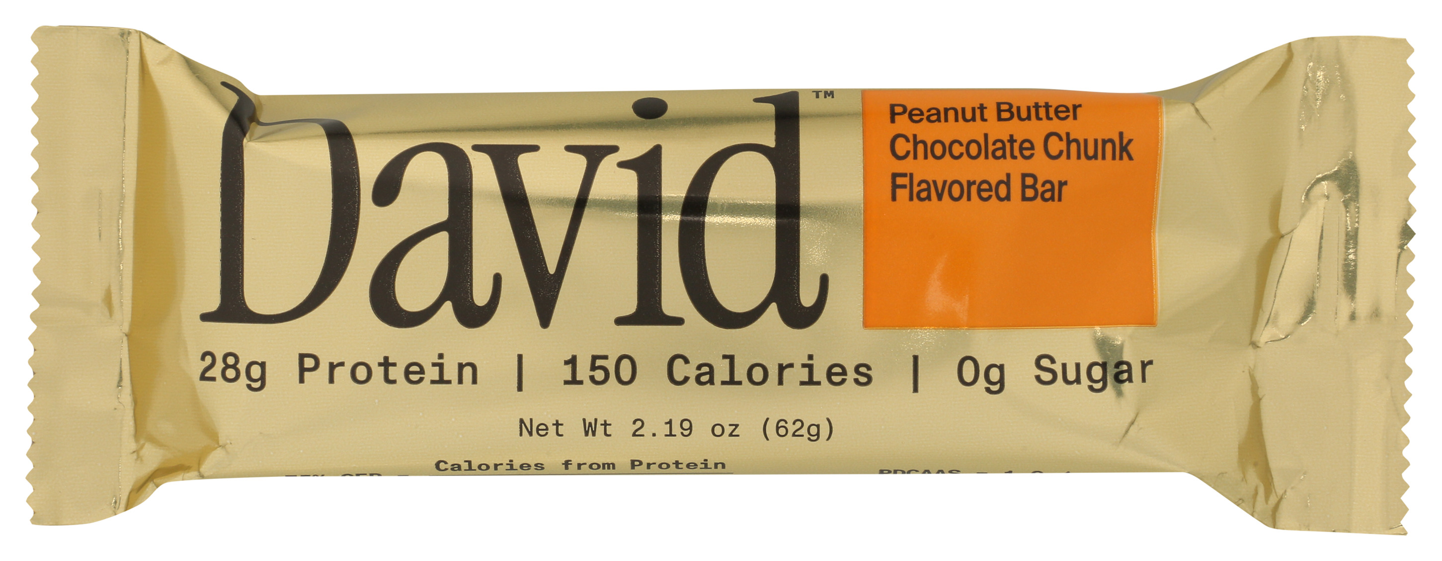 David Peanut Butter Chocolate Chunk Protein Bar 28G 150 Calories 0G