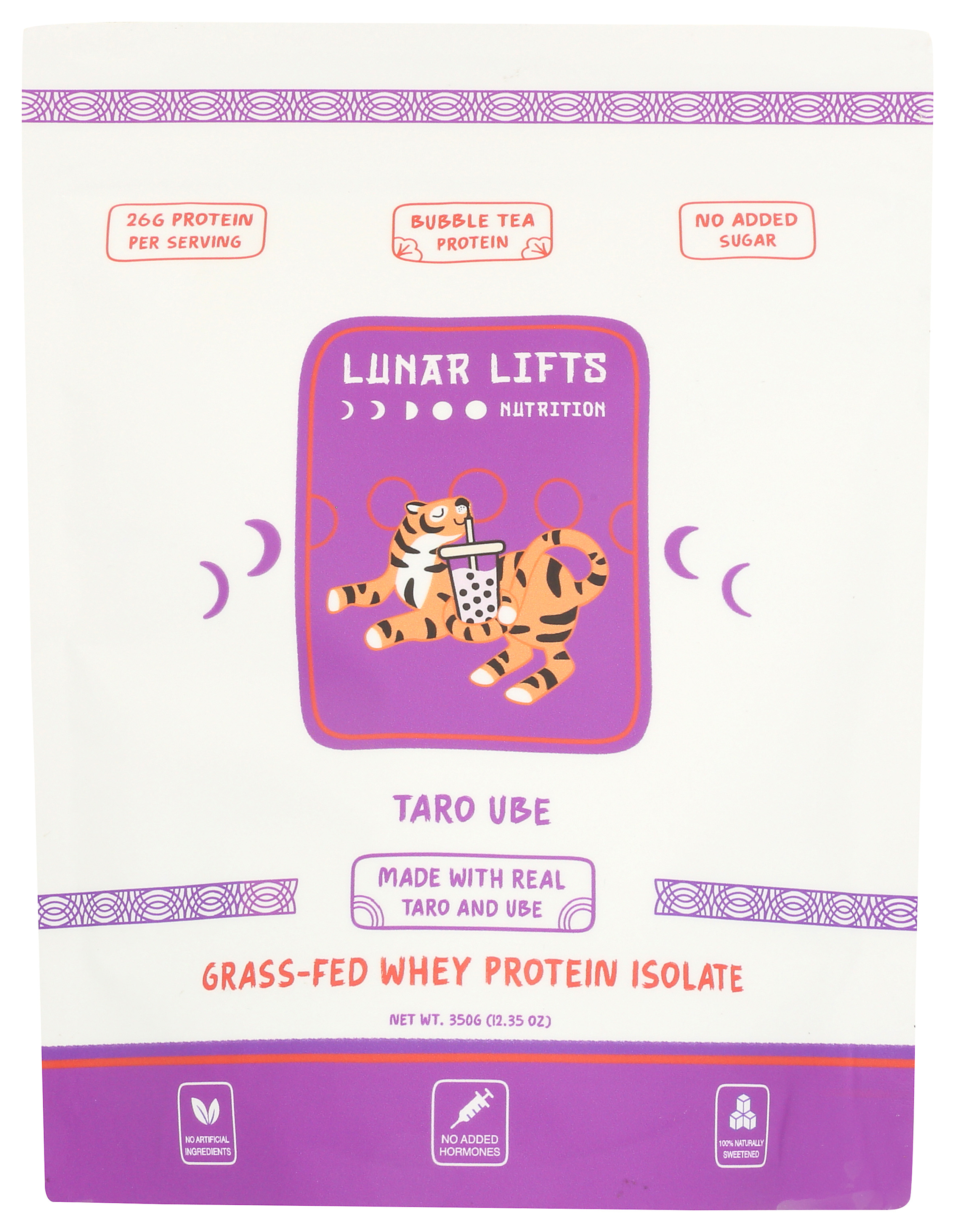 Lunar Lifts Grass-Fed Whey Protein Isolate Taro Ube Powder Tea 26G