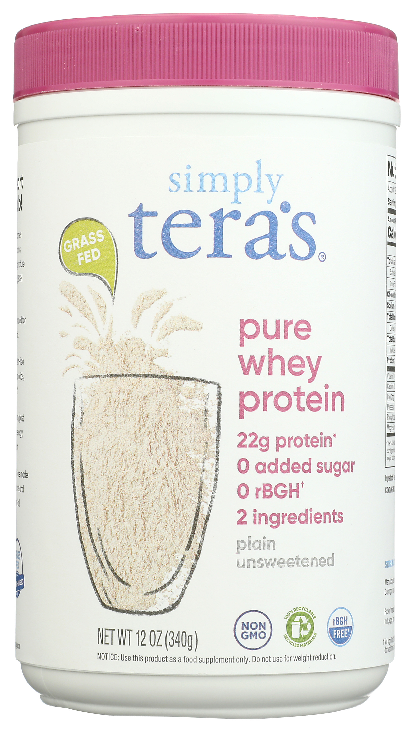 Simply Tera’S Pure Whey Protein Powder 12 Oz