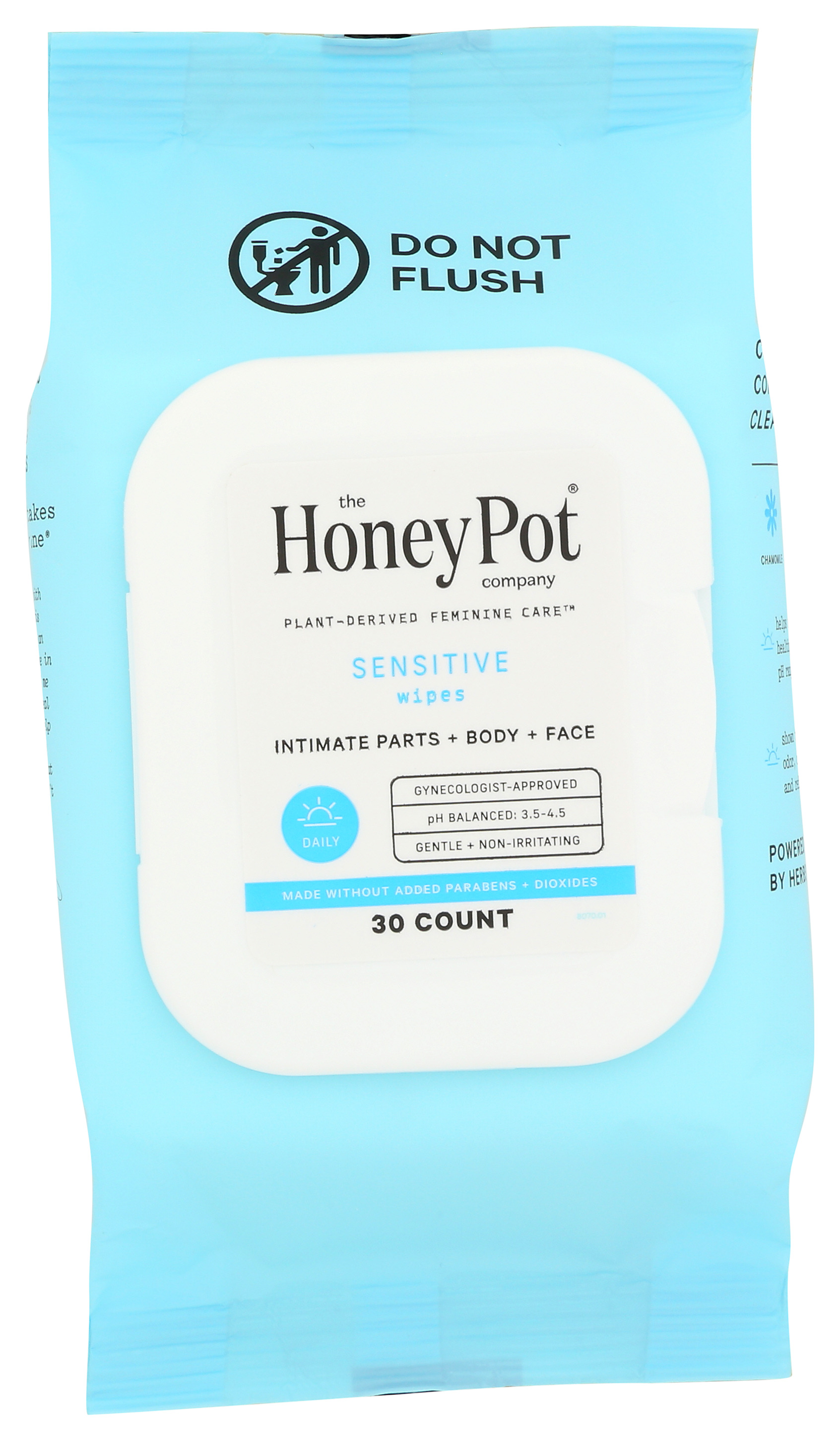 The Honey Pot Company Feminine Wipes Sensitive 30 Count
