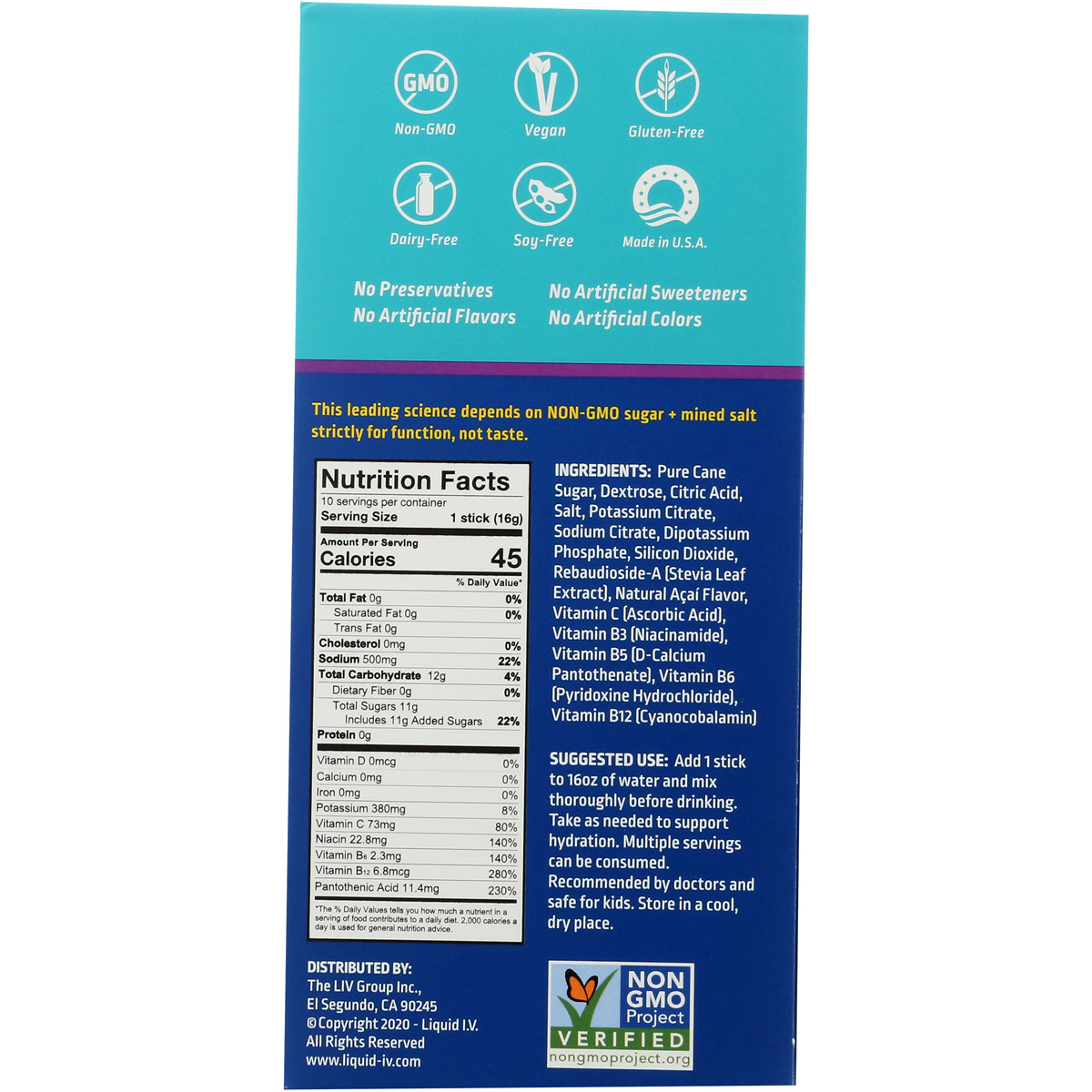 Liquid I.V. Hydration Multiplier Acai Berry 10 Packs