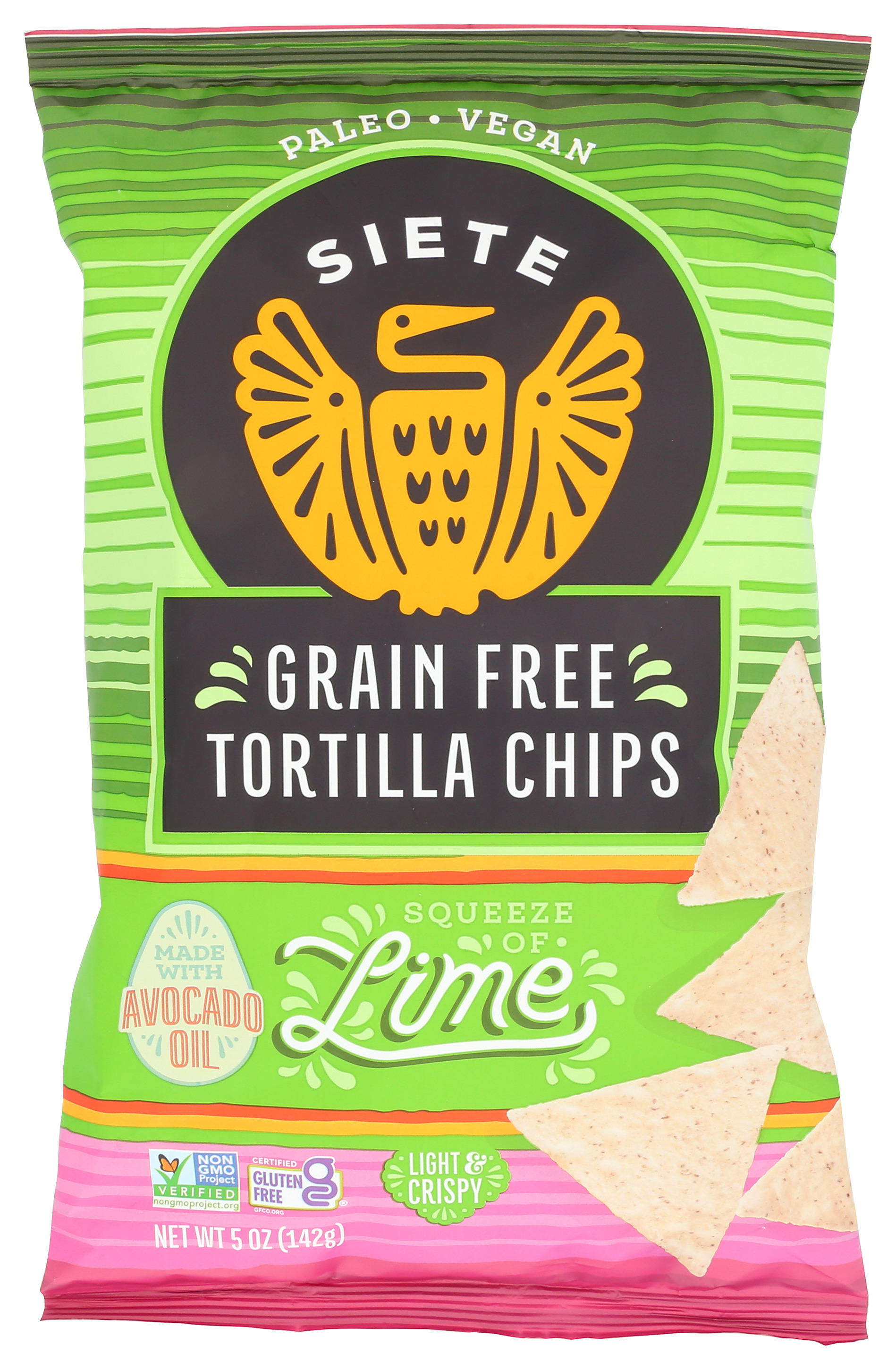 Siete Grain Free Tortilla Chips Lime 5 Oz Seeds