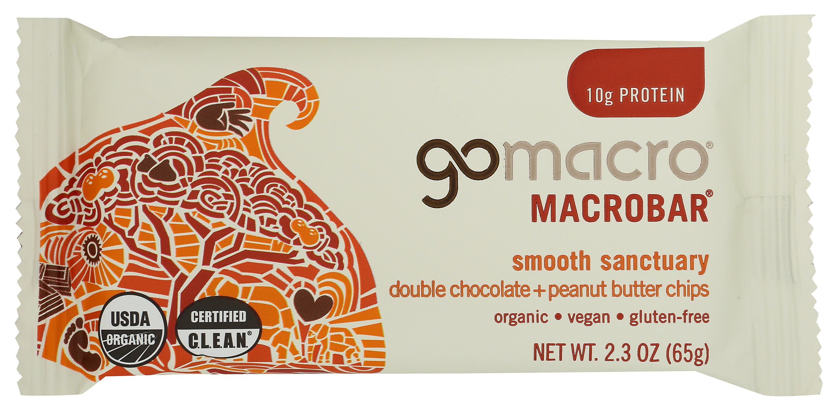 Gomacro Organic Macrobar Double Chocolate Peanut Butter Chip Bar 2.3 Oz