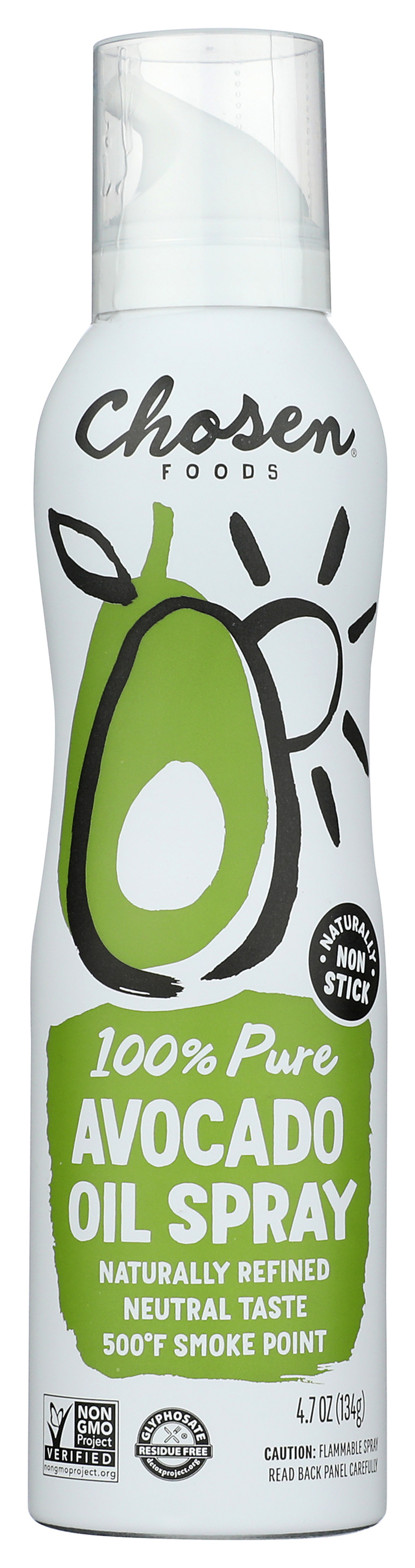 Chosen Foods 100% Pure Avocado Oil Spray 4.7 Oz Cooking