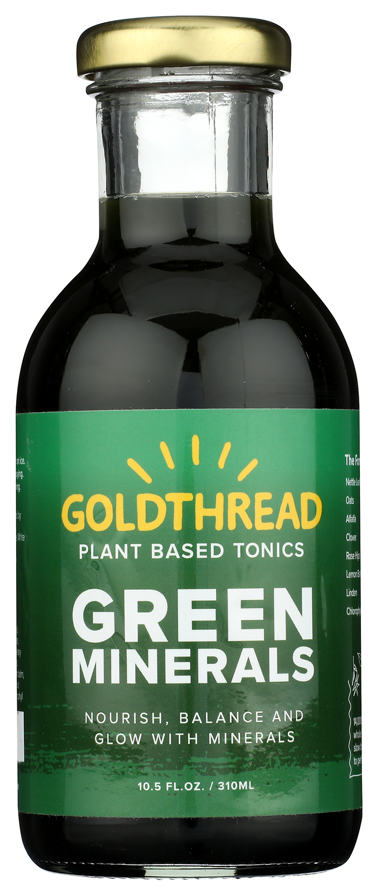 Goldthread Plant Based Green Minerals Tonic 10.5 Oz Herbal Drink 0G