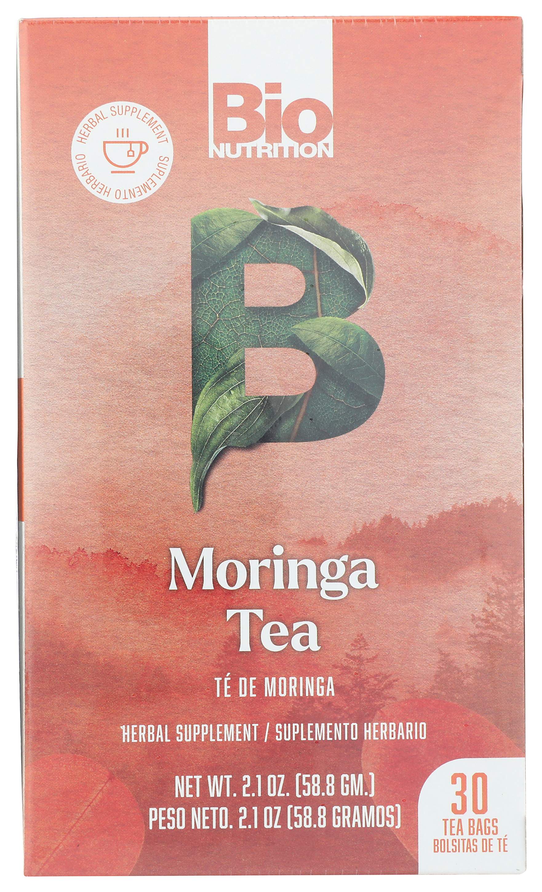 Bio Nutrition Moringa Tea Herbal Supplement 30 Bags 2.1 Oz