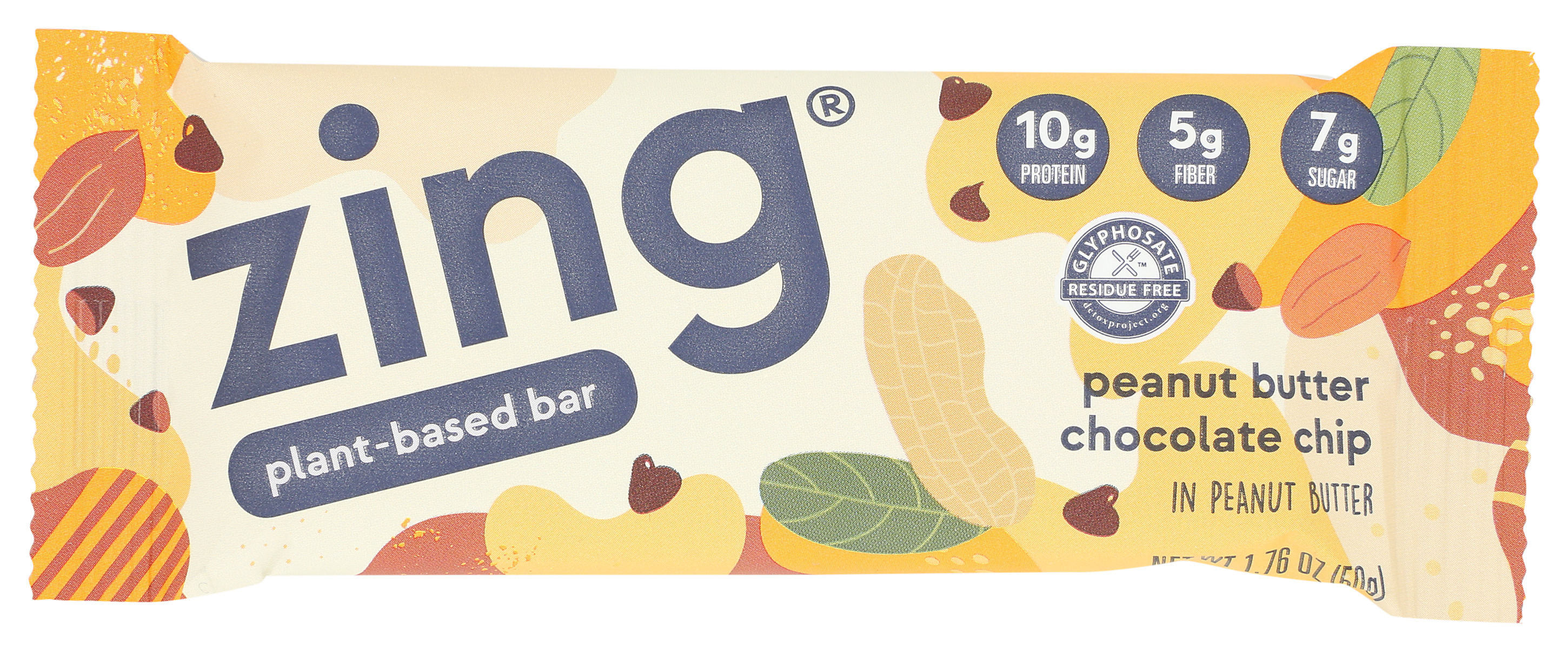 Zing Nutrition Bar Peanut Butter Chocolate Chip 1.76 Oz