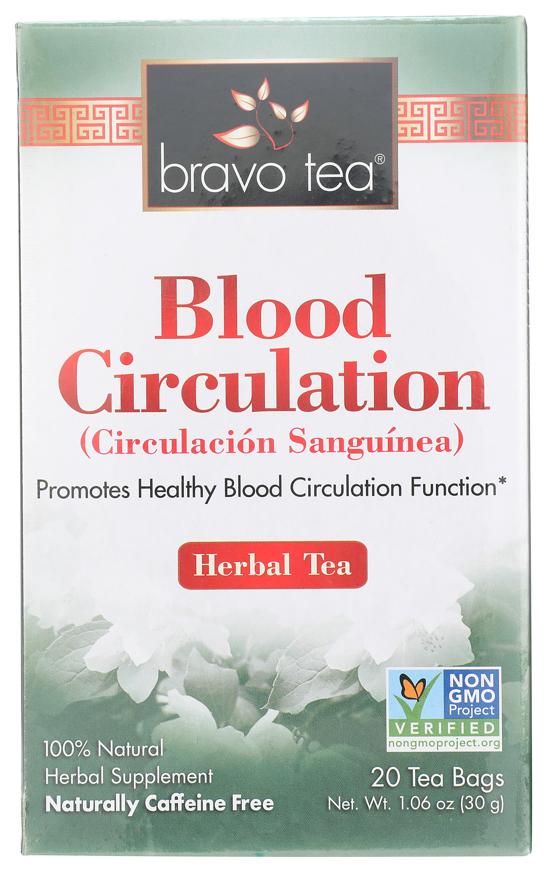 Bravo Tea Blood Circulation Herbal 20 Bags Caffeine Free