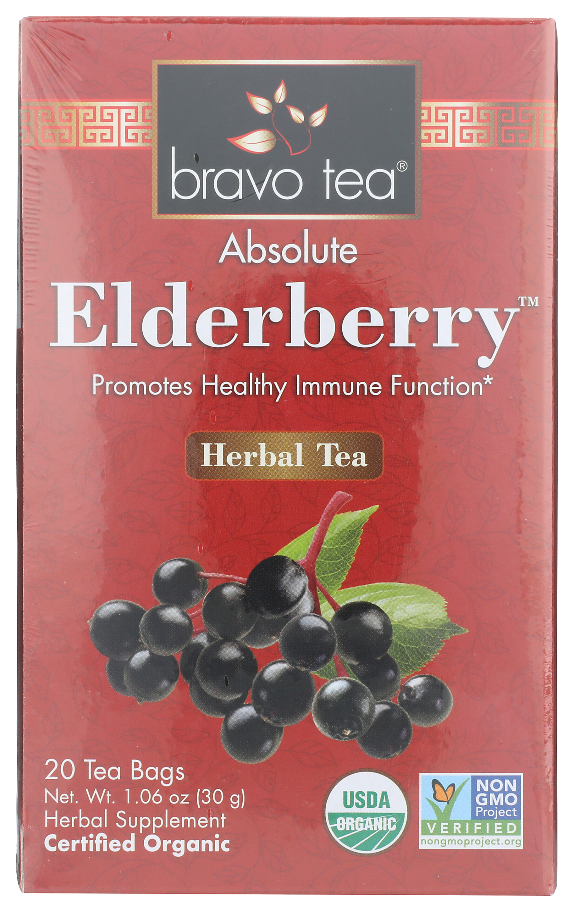 Organic Elderberry Herbal Tea By Bravo 20 Bags