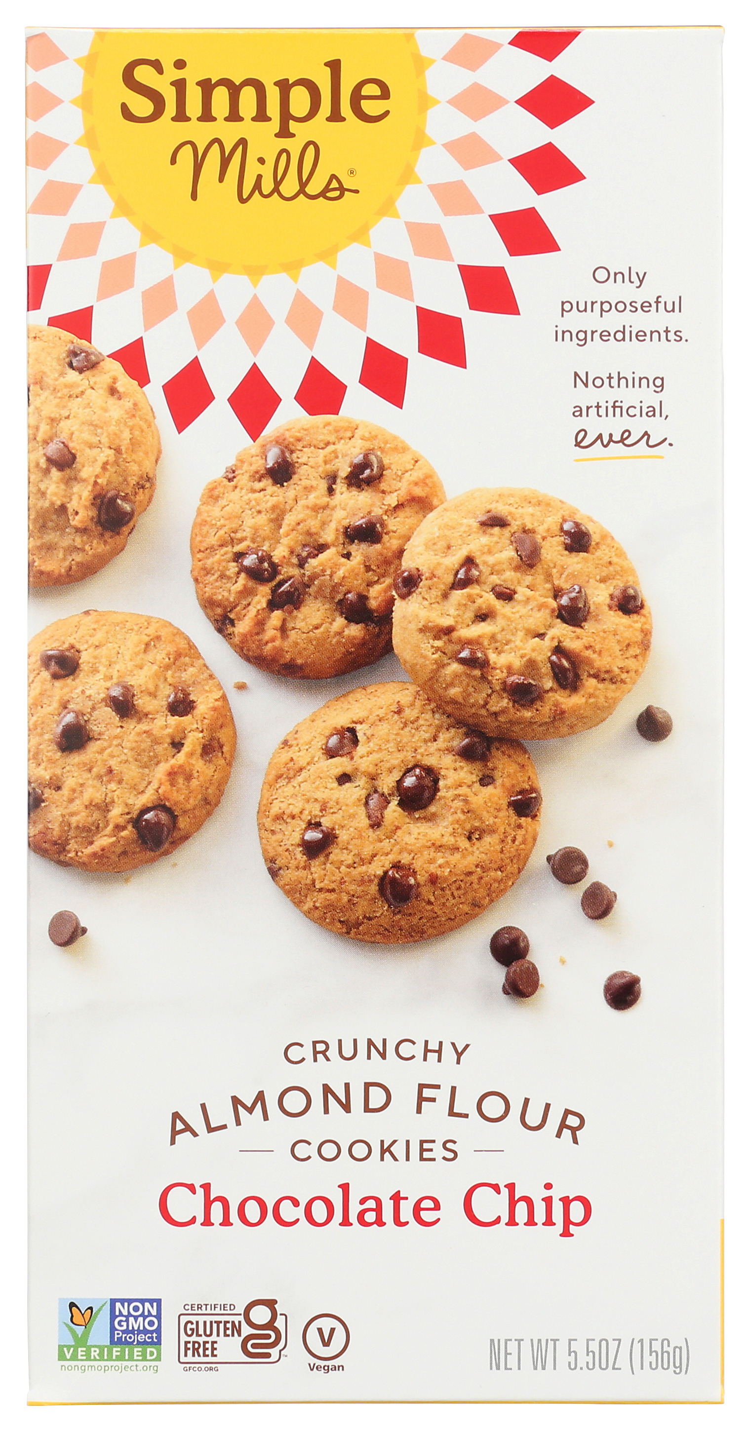 Simple Mills Chocolate Chip Almond Flour Crunchy Cookies 5.5 Oz