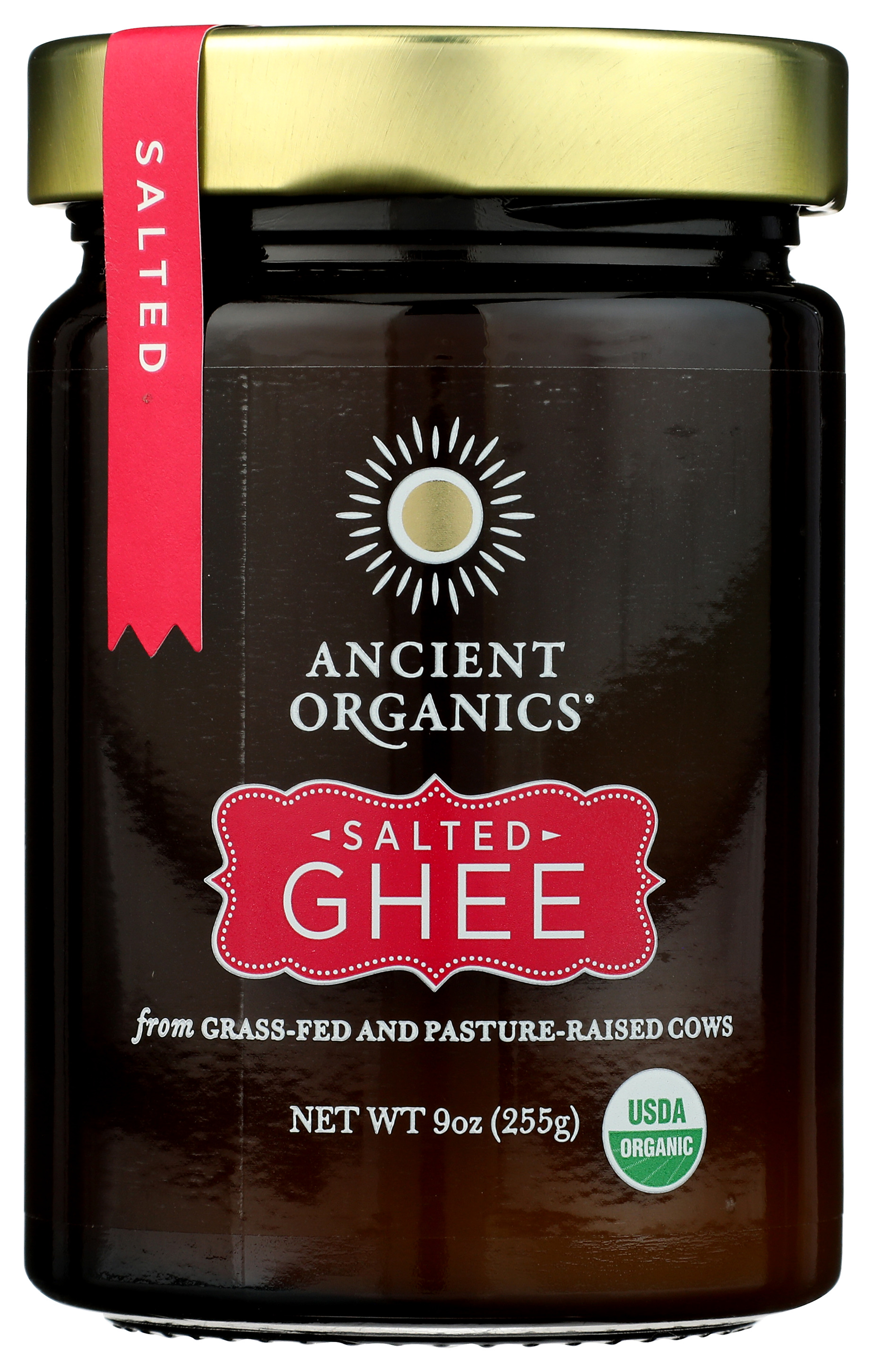 Salted Organic Ghee By Ancient Organics 9 Oz Jar Salt