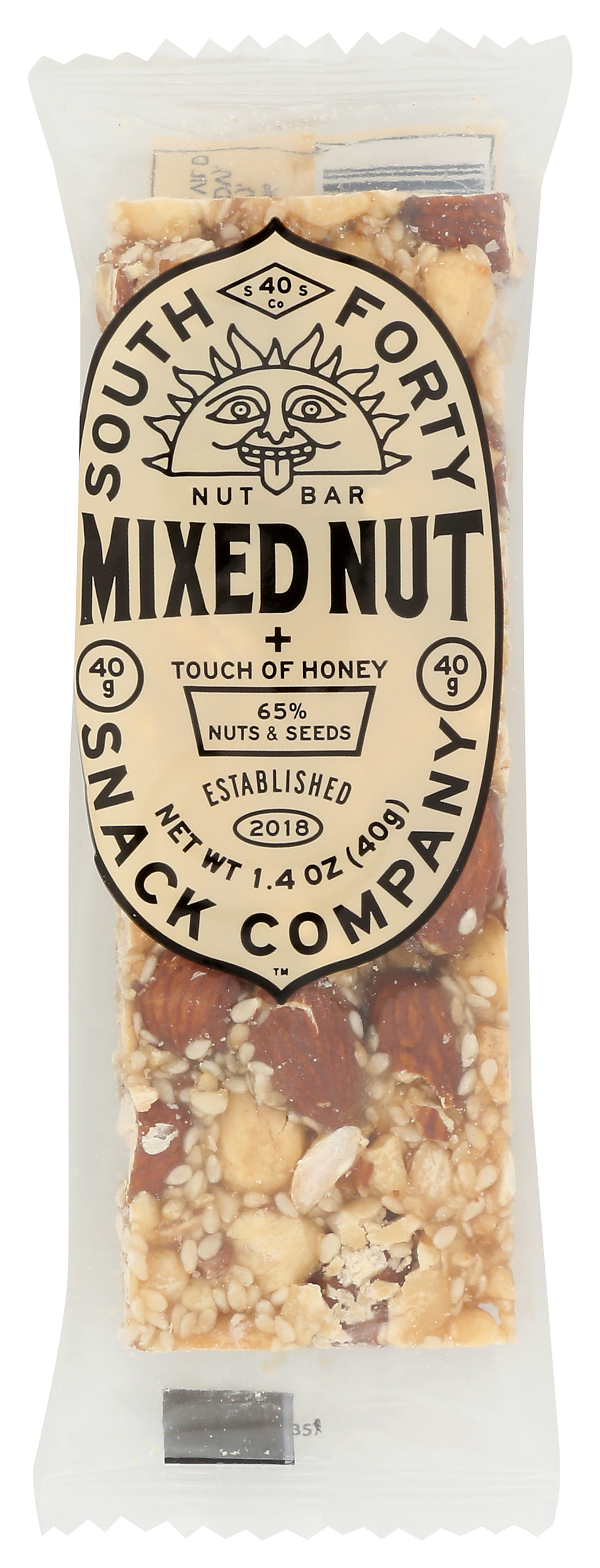 Mixed Nut Bar South Forty Protein Snack Co 1.4 Oz