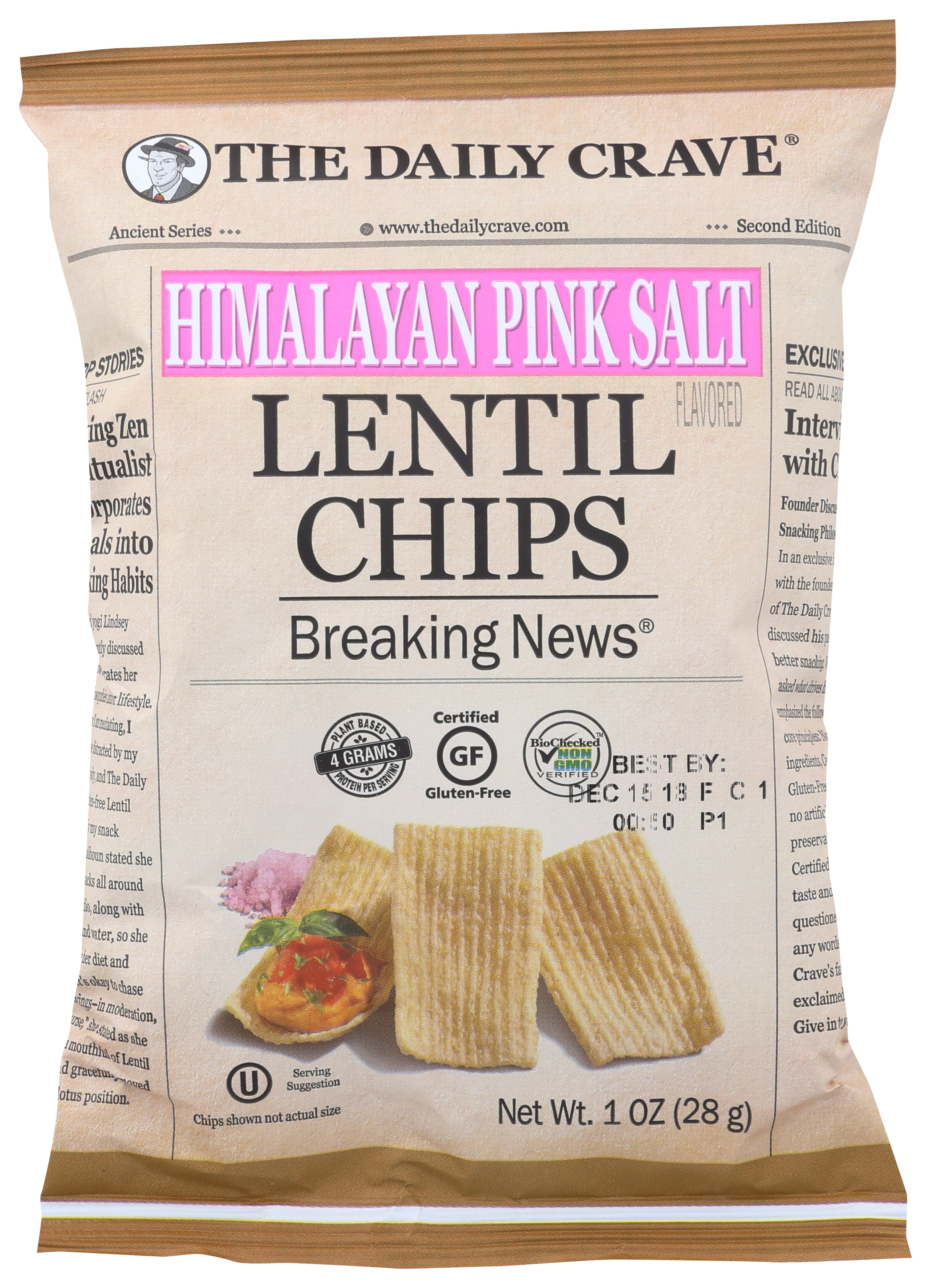 Himalayan Pink Salt Lentil Chips By The Daily Crave 1 Oz Lentils