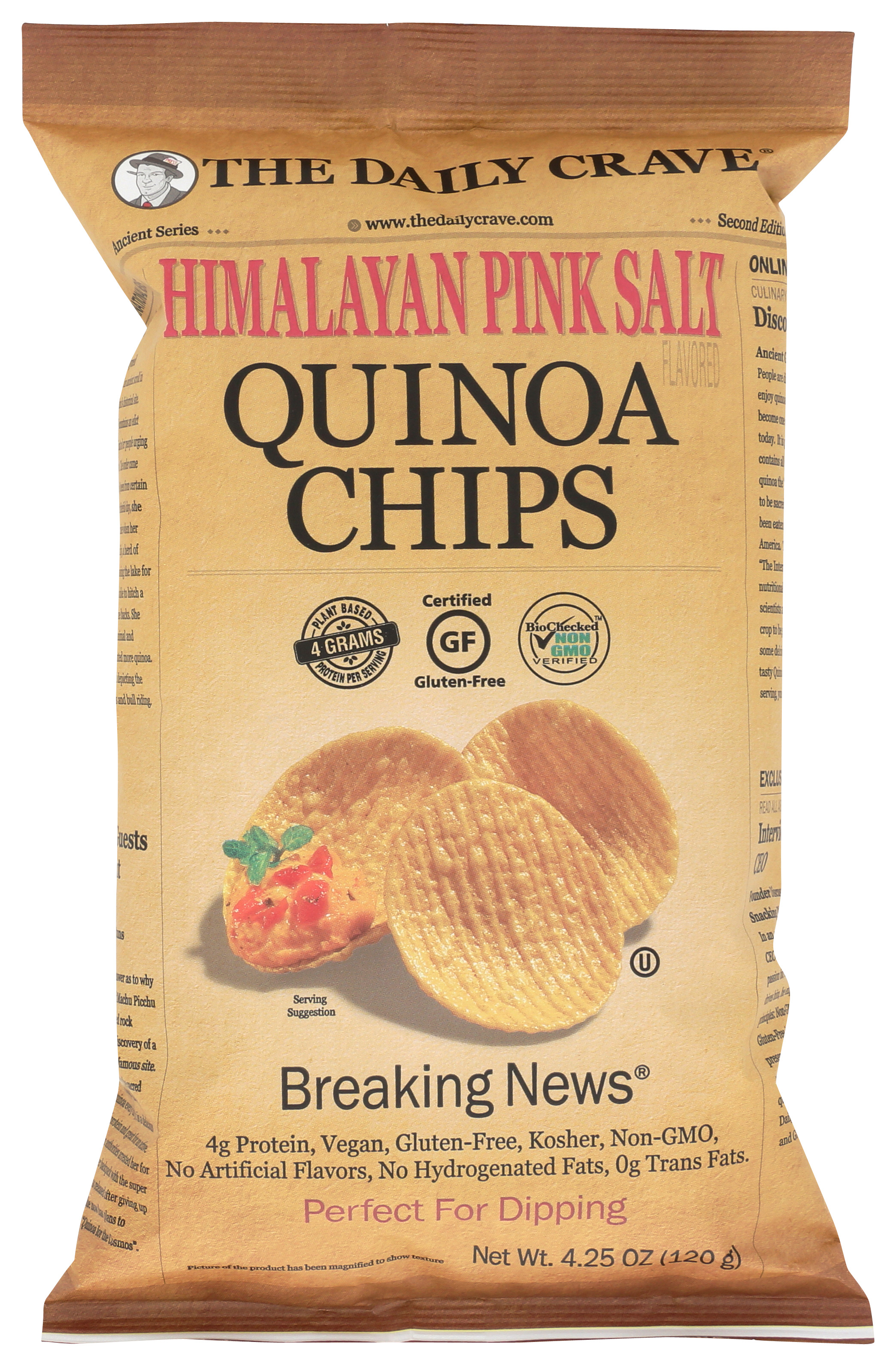 Quinoa Chips Himalayan Pink Salt By The Daily Crave 4.25 Oz