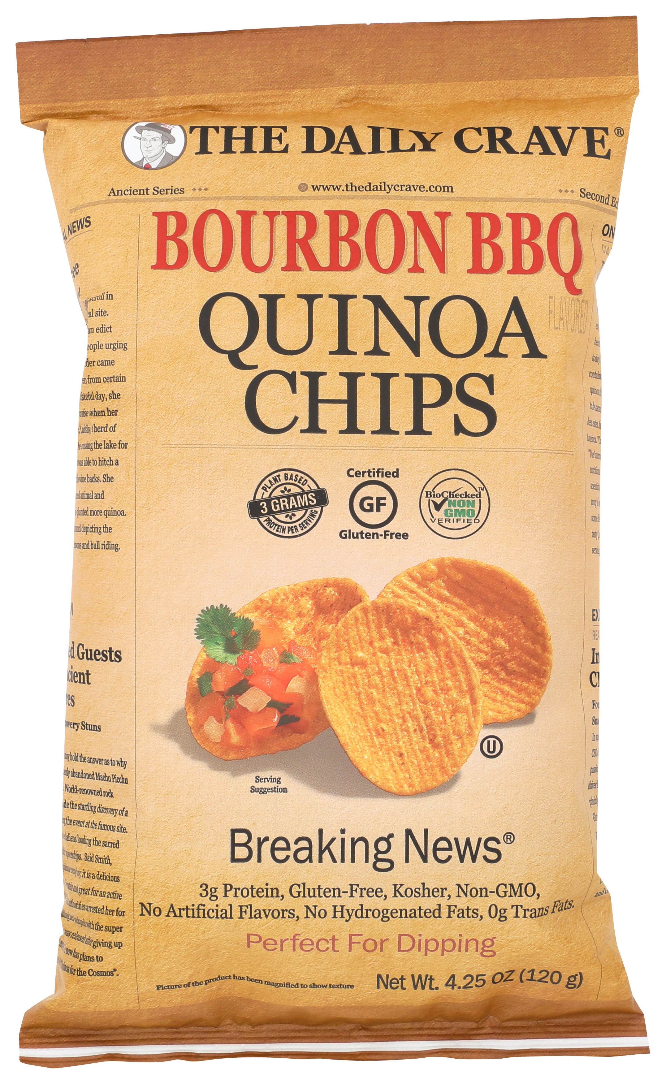 Bourbon Bbq Quinoa Chips By The Daily Crave 4.25 Oz Gluten Free Snack
