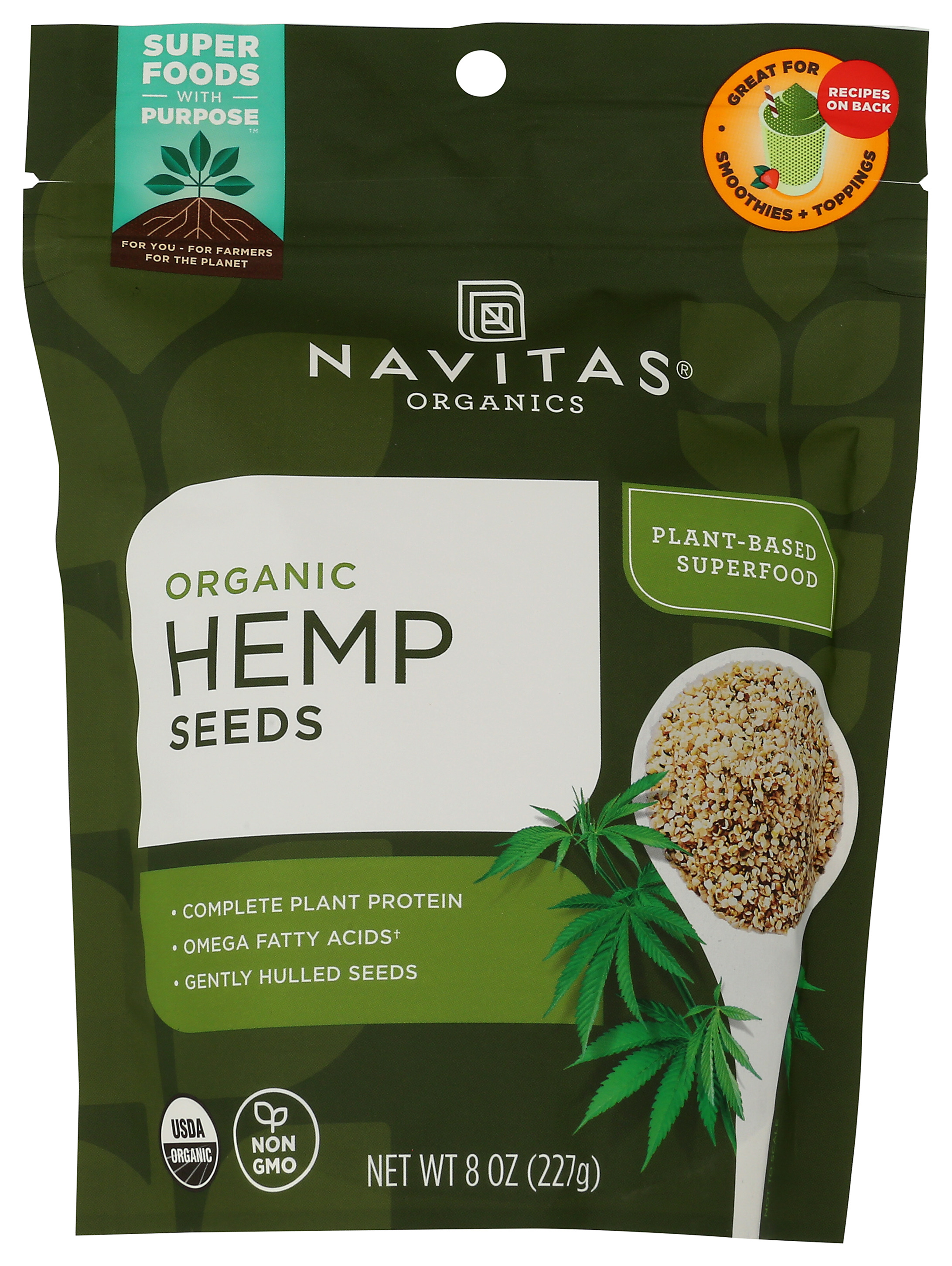 Navitas Organics Organic Hemp Seeds 8 Oz Plant Protein