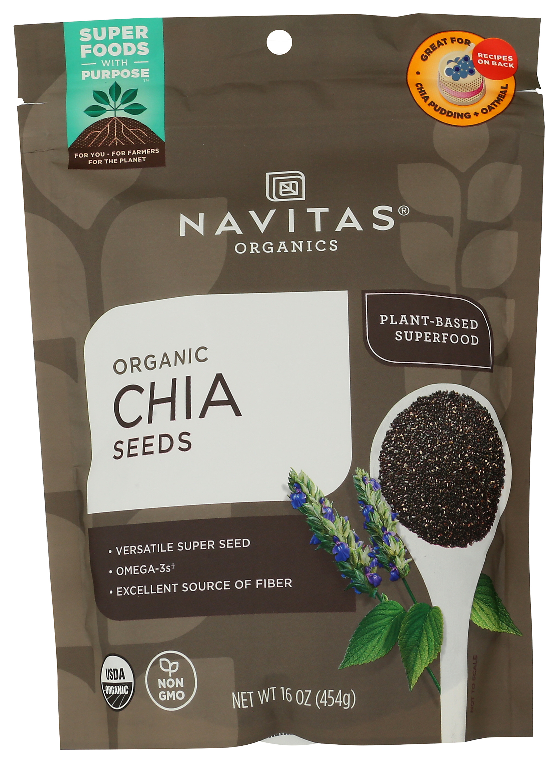 Navitas Organics 16 Oz Organic Chia Seeds Plant-Based Superfood