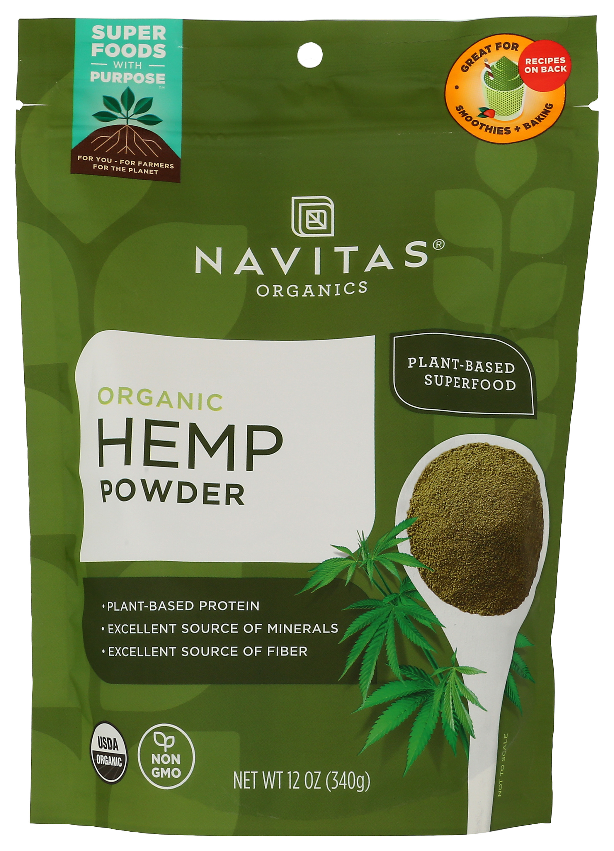 Navitas Organics Organic Hemp Powder 12 Oz