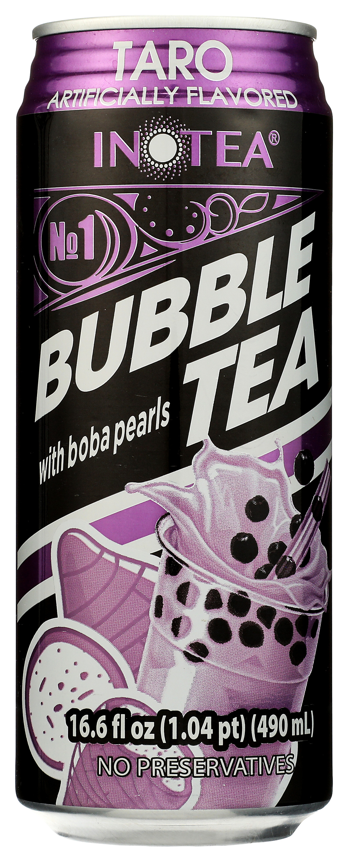 Inotea Bubble Tea Taro Flavor With Boba Pearls 490 Ml