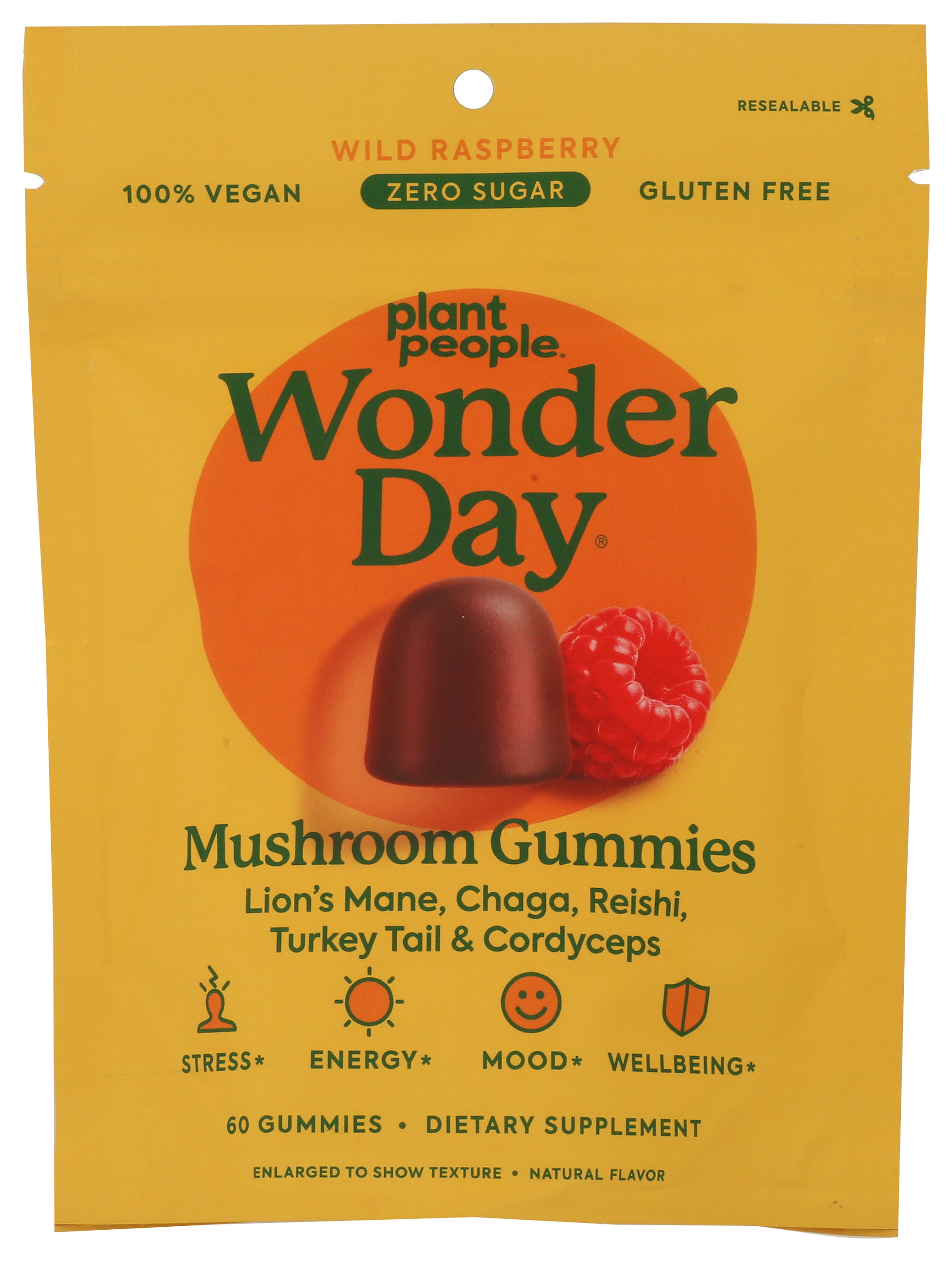 Plant People Wonder Day Mushroom Dietary Gummies 60 Count Wild 6.4 Oz