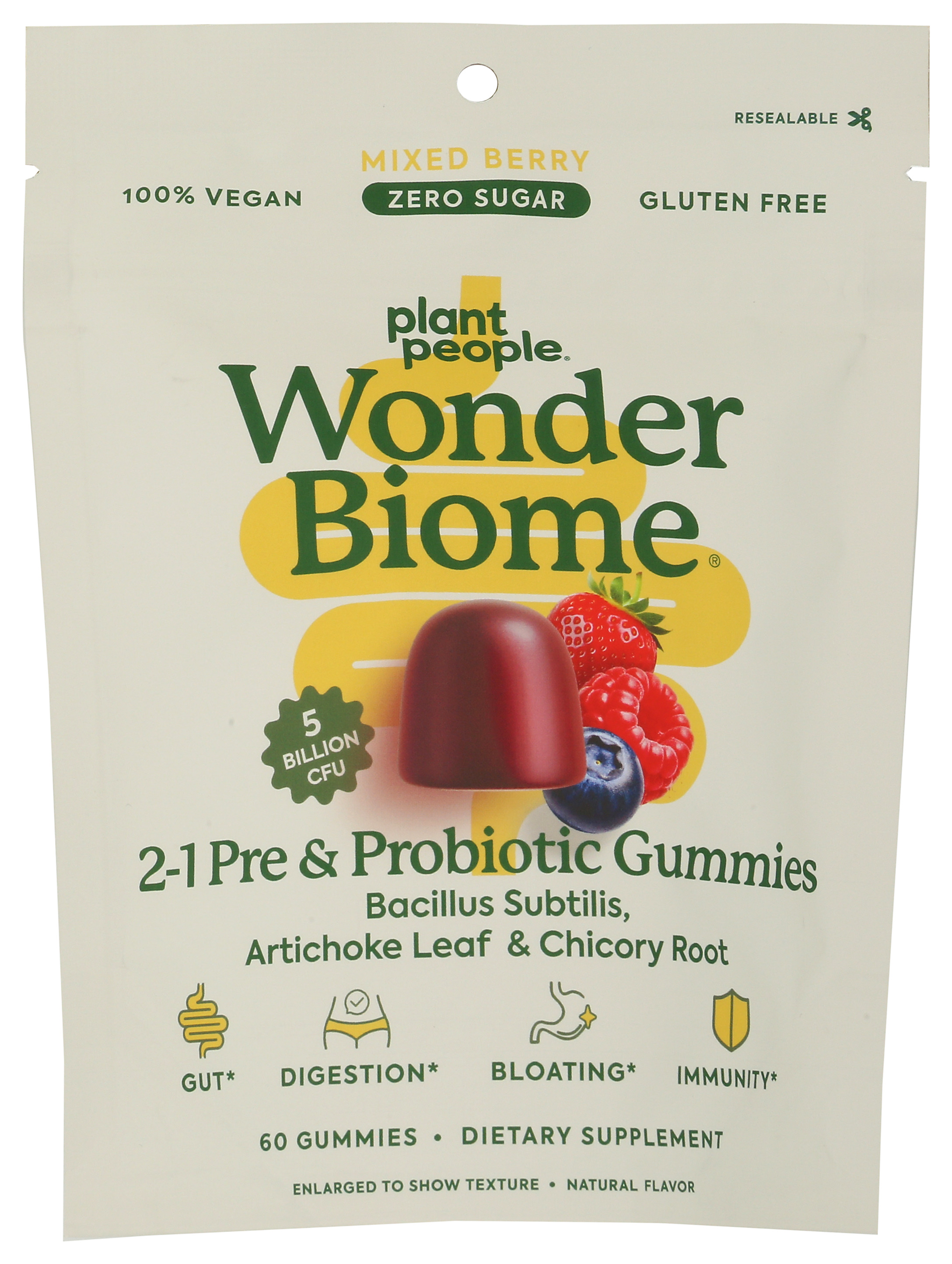 Plant People Wonderbiome 2-1 Pre & Probiotic Gummies Prebiotic