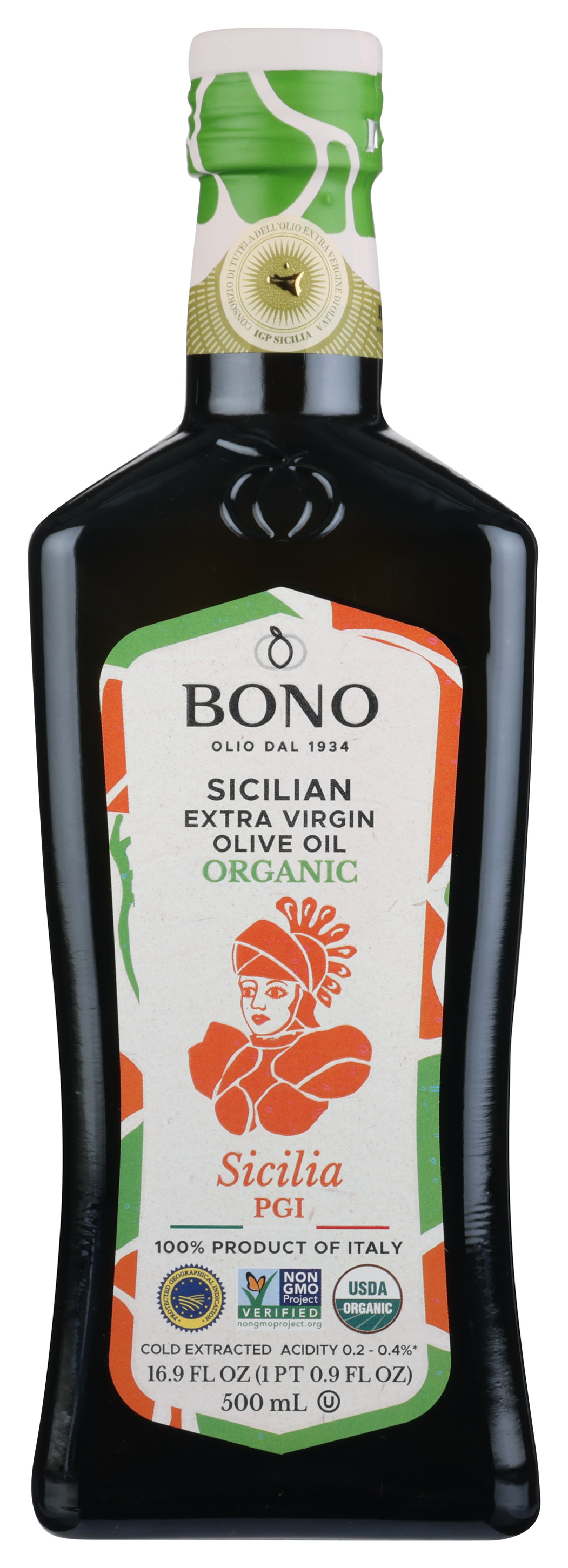 Organic Sicilian Extra Virgin Olive Oil By Bono 16.9 Fl Oz