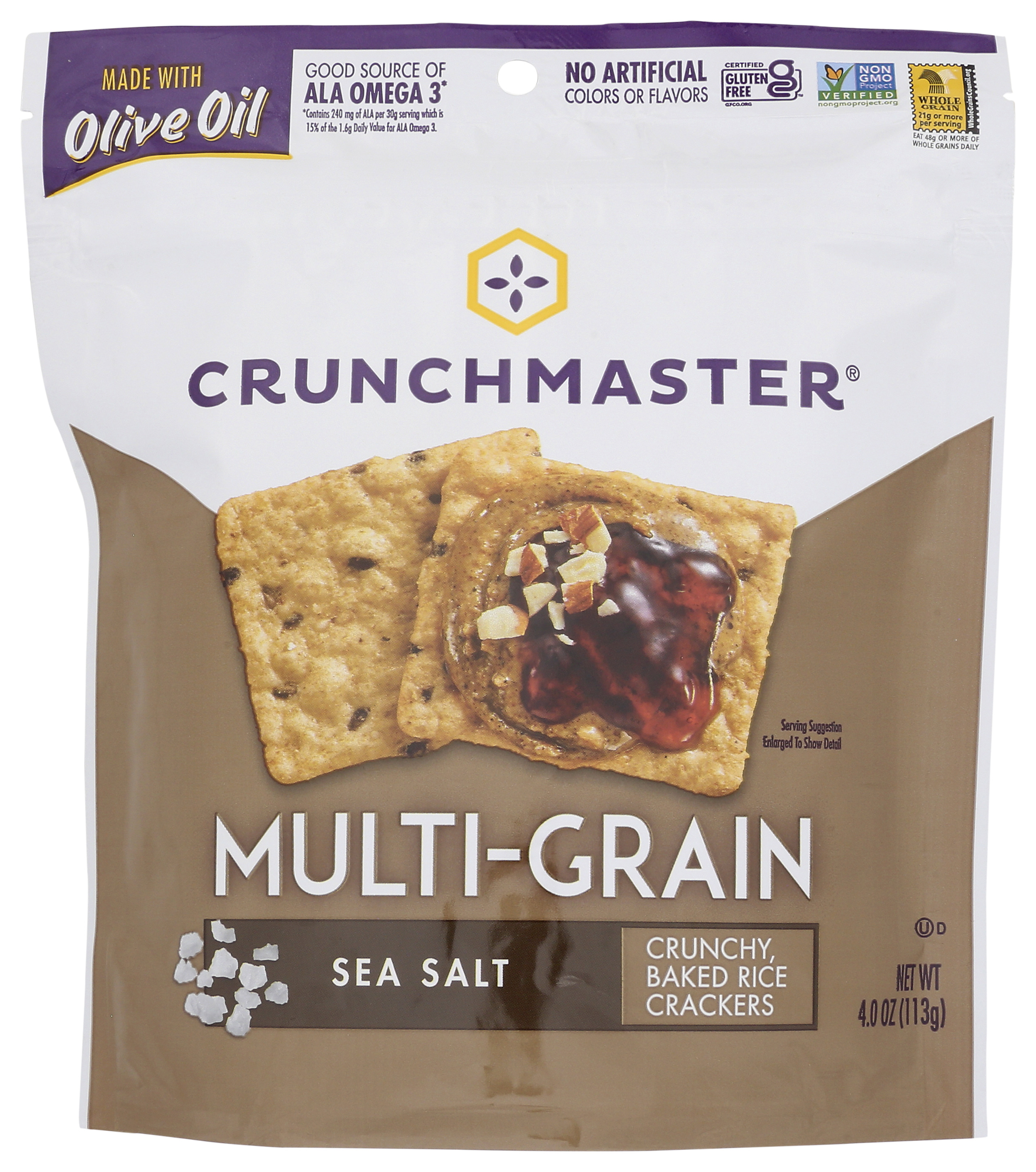 Multi-Grain Sea Salt Crunchmaster Rice Crackers 4 Oz