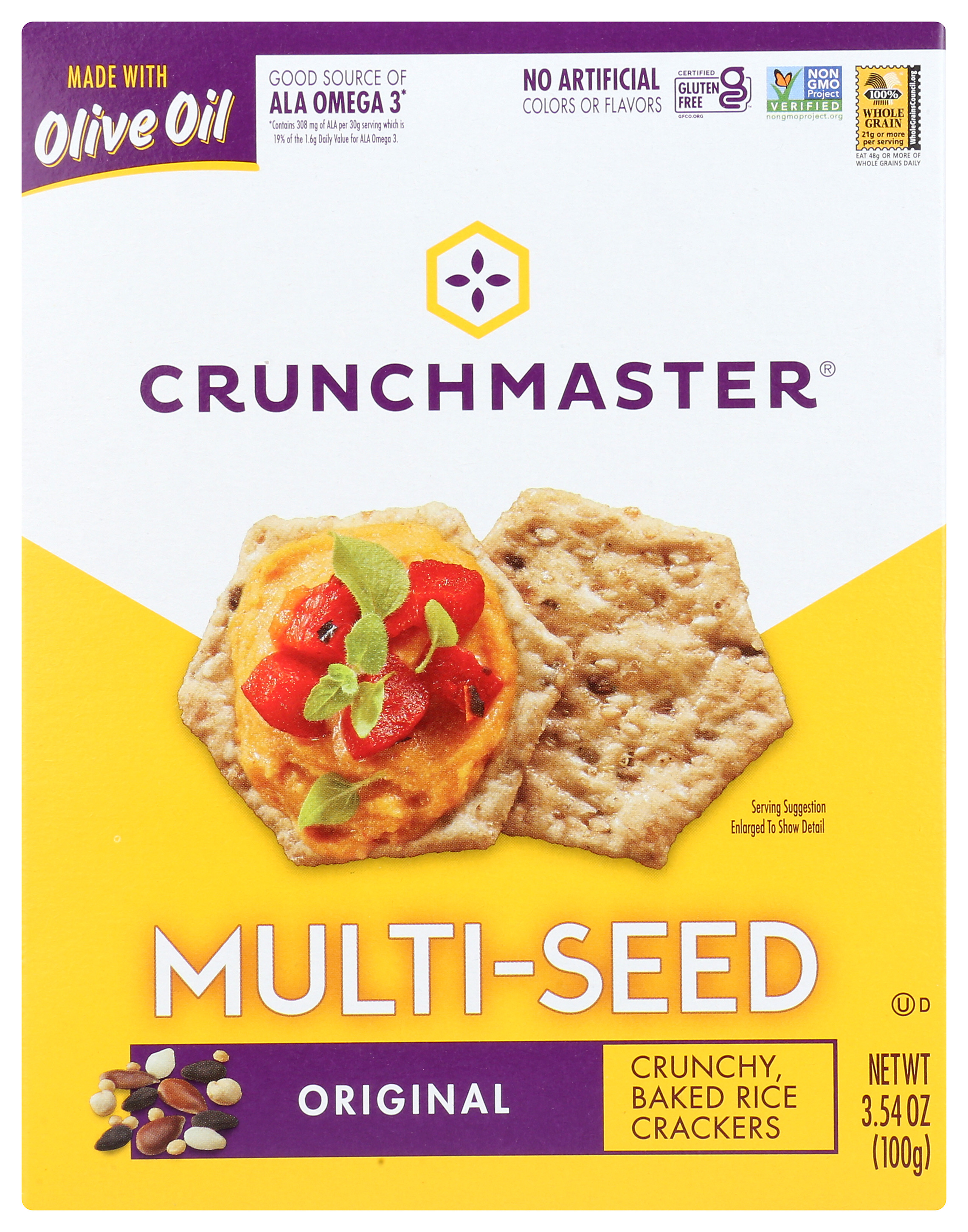 Crunchmaster Baked Rice Multi-Seed Crackers Original 3.54 Oz