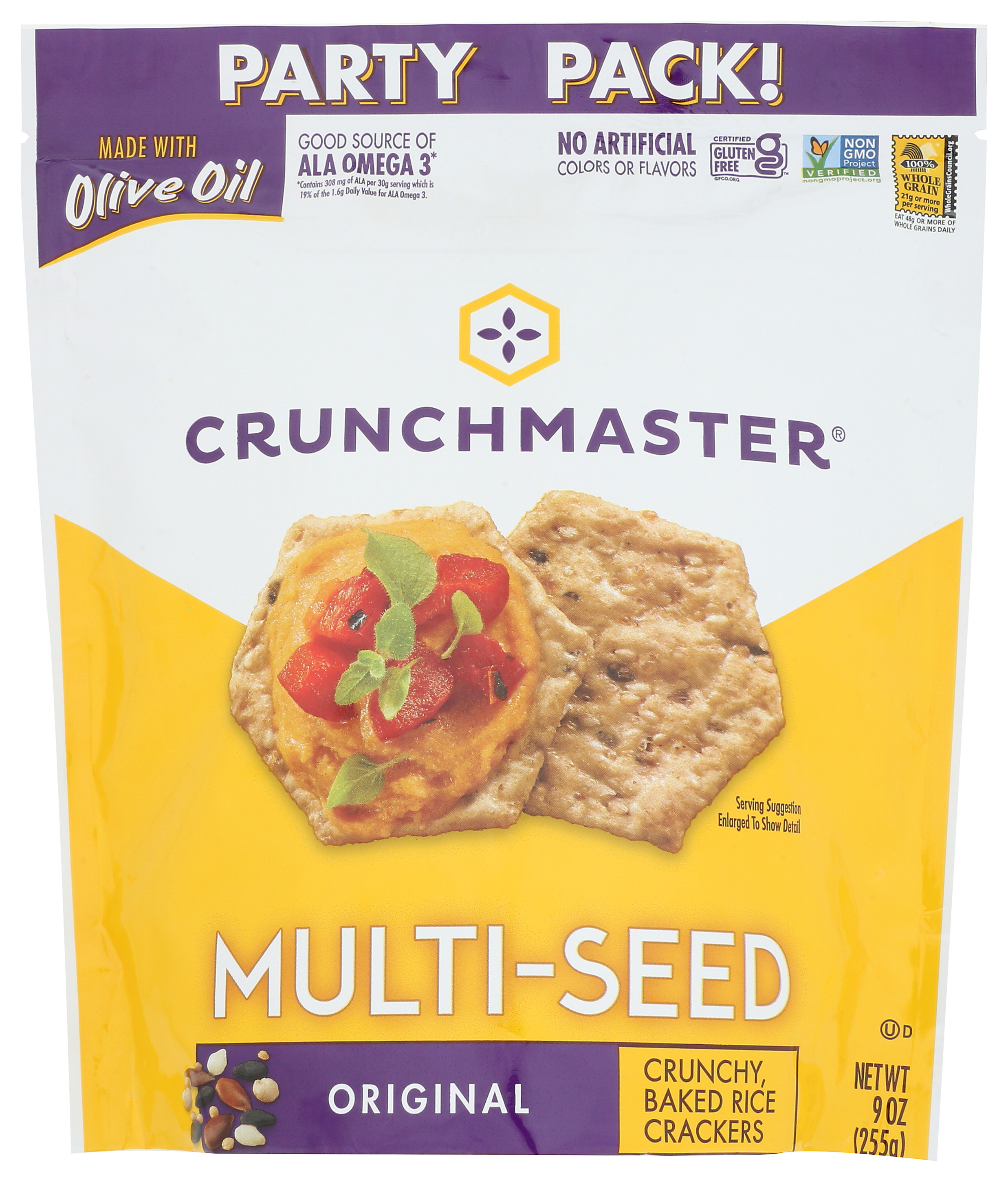 Multi-Seed Crunchmaster Gluten Free Baked Rice Crackers 9 Oz