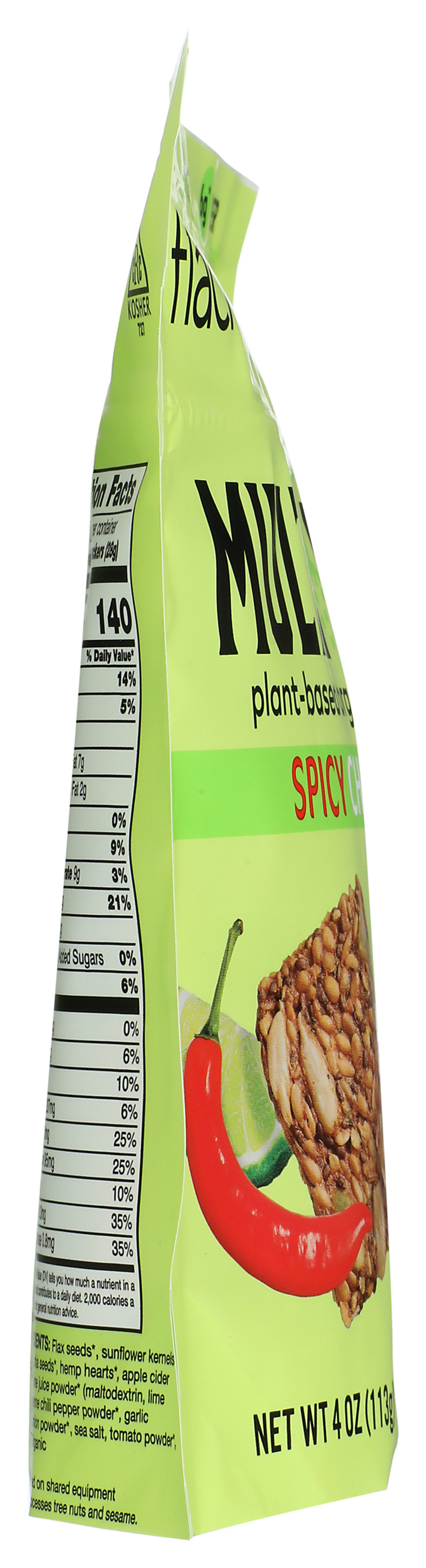 Flackers Multi Seed Plant-Based Organic Cracker Spicy Chili Lime 4 Oz