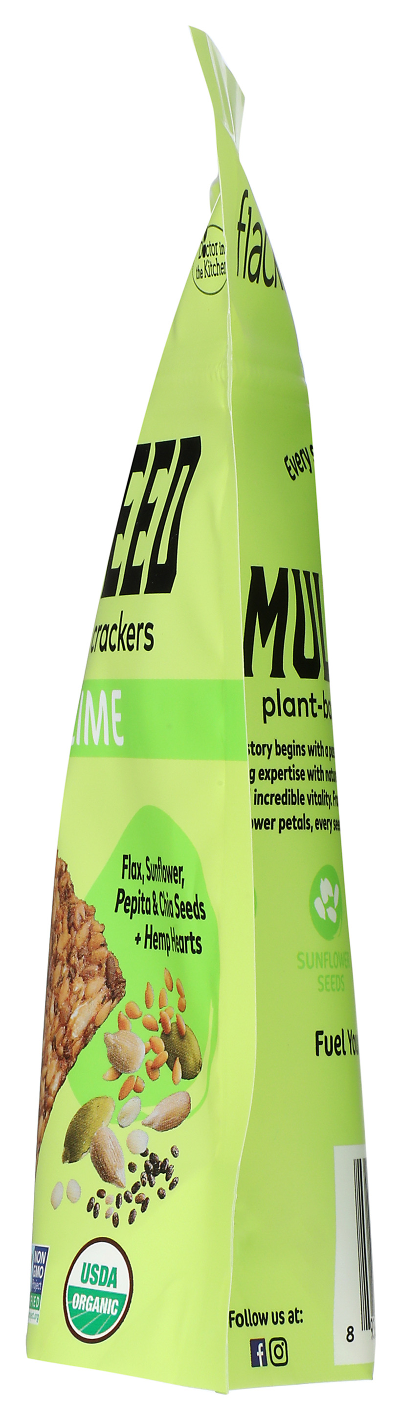 Flackers Multi Seed Plant-Based Organic Cracker Spicy Chili Lime 4 Oz