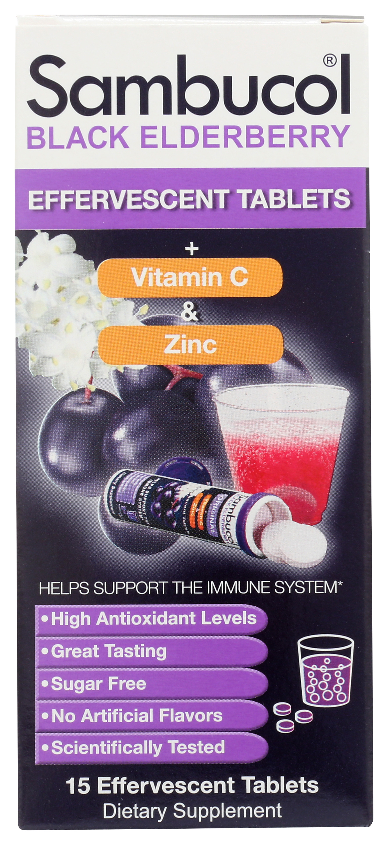 Sambucol Black Elderberry Effervescent Tablets With Vitamin C And Zinc