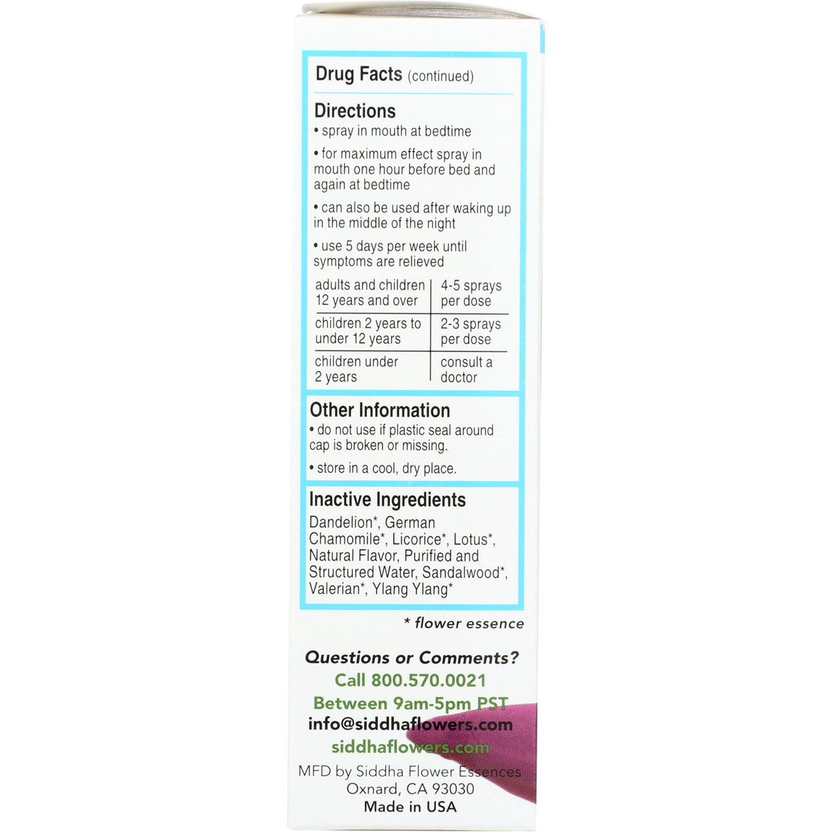 Siddha Sleep Aid Spray 1 Oz Homeopathic Remedy