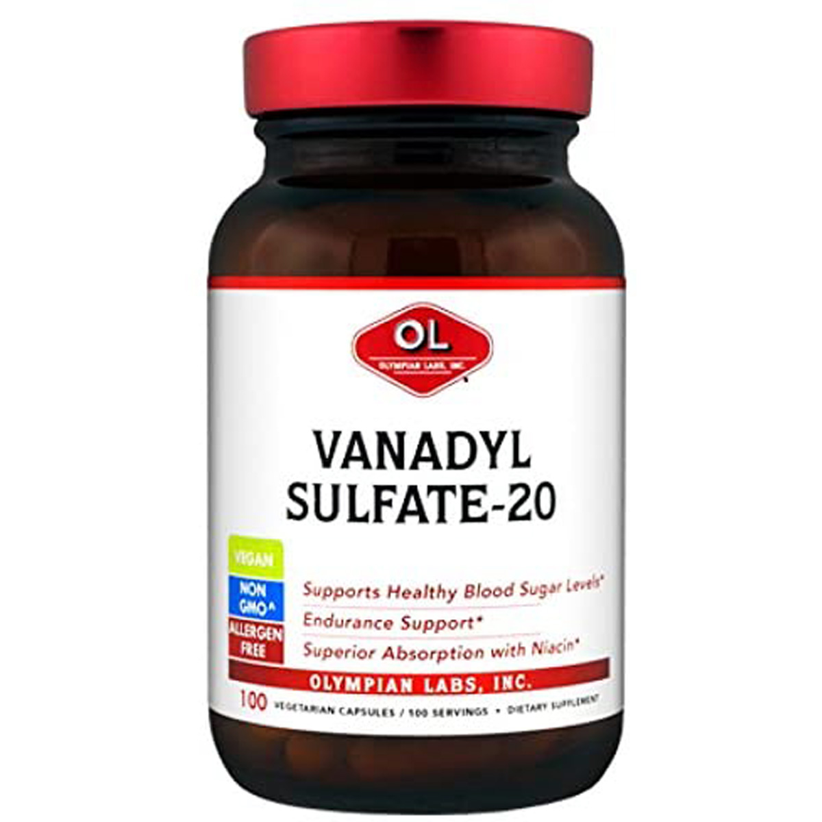 Olympian Labs Vanadyl Sulfate 20 Vegetarian Capsules