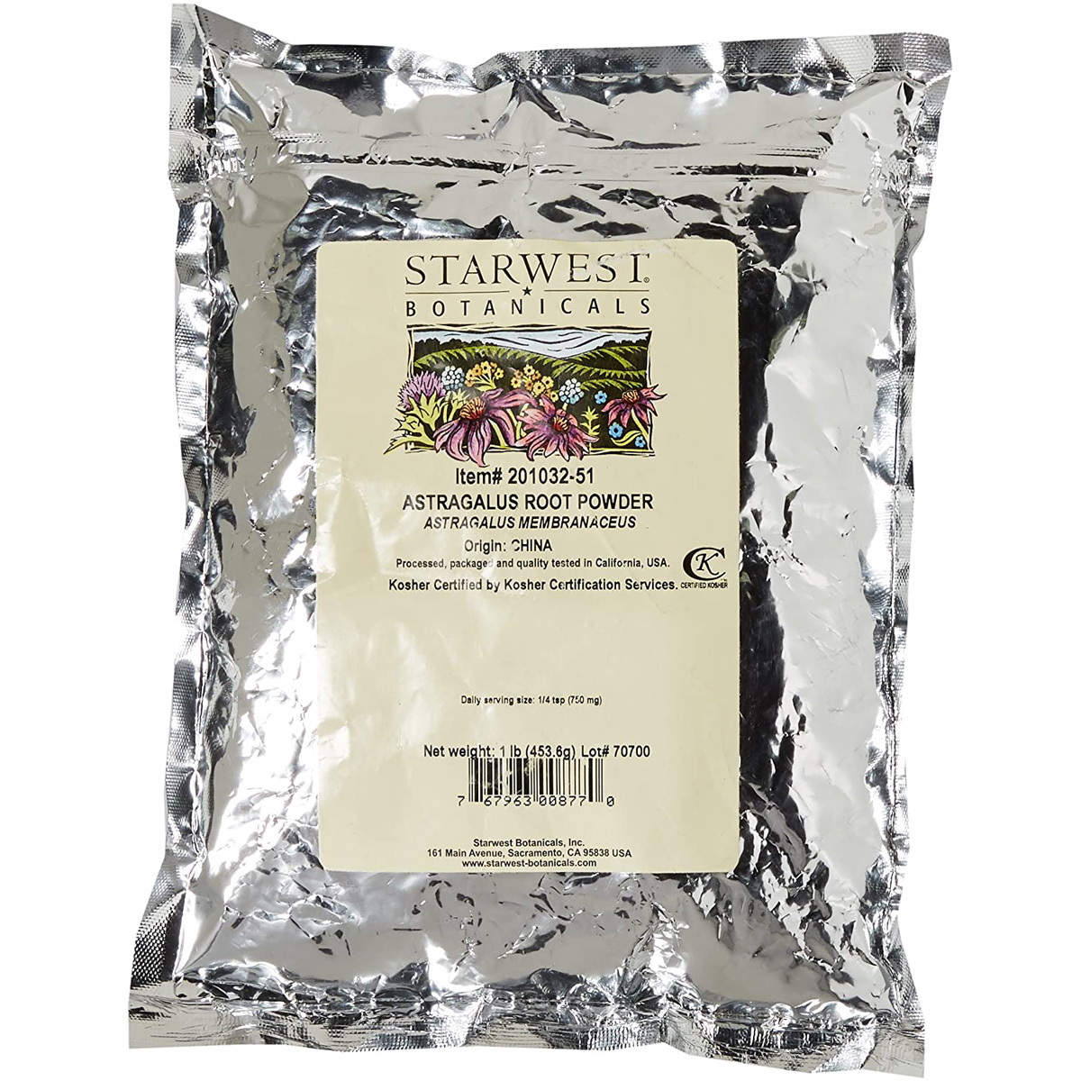 Starwest Botanicals Astragalus Root Powder 1 Lbs