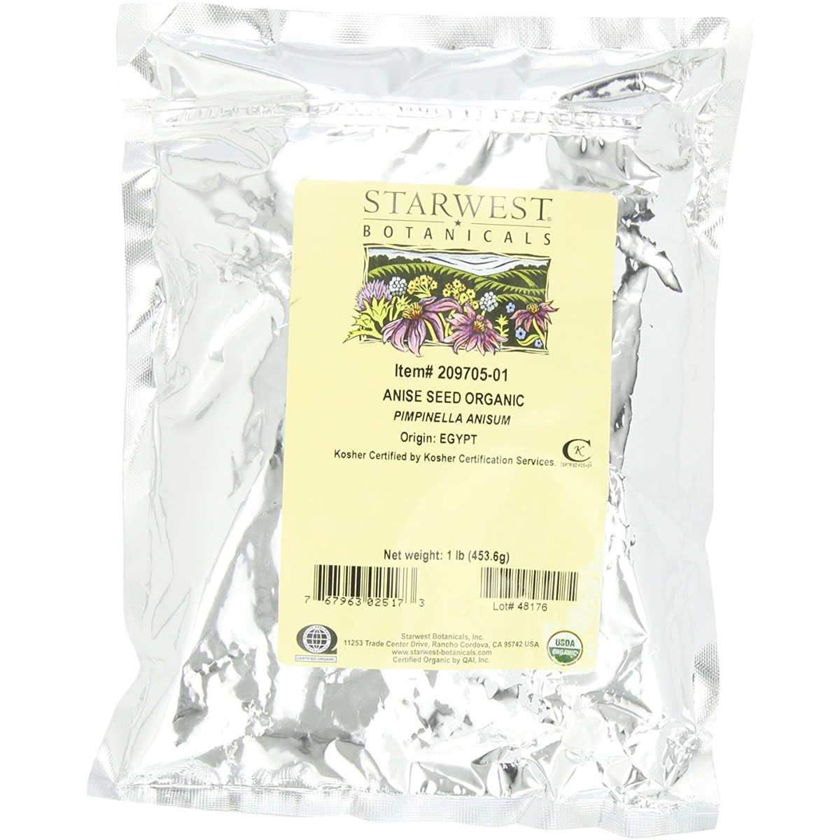 Starwest Botanicals Organic Anise Seed 1 Lb Seeds Licorice