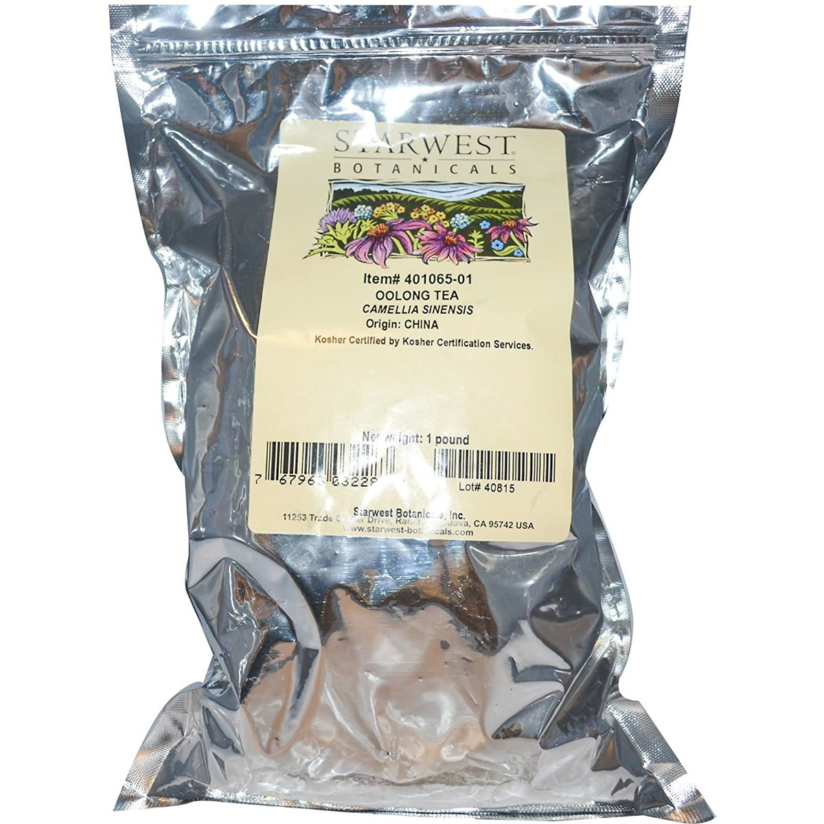 Starwest Botanicals Oolong Tea 1 Pound Camellia Sinensis Lb