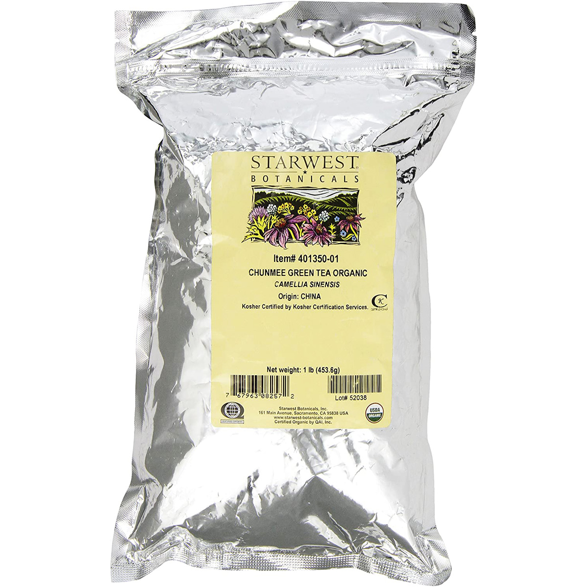 Starwest Botanicals Chunmee Green Tea Organic 1 Lb