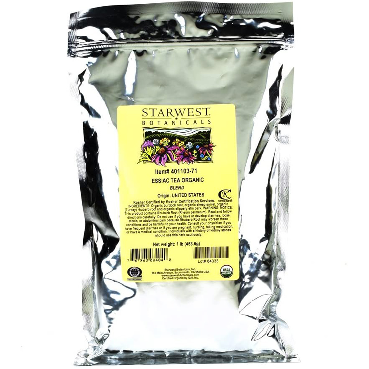 Starwest Botanicals Organic Essiac Tea 1 Lb Herbal