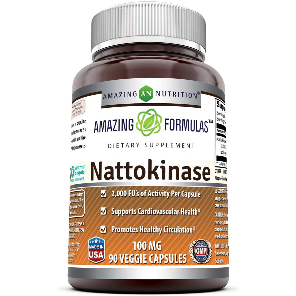 Amazing Nutrition Formulas Nattokinase 100 Mg 90 Veggie Capsules