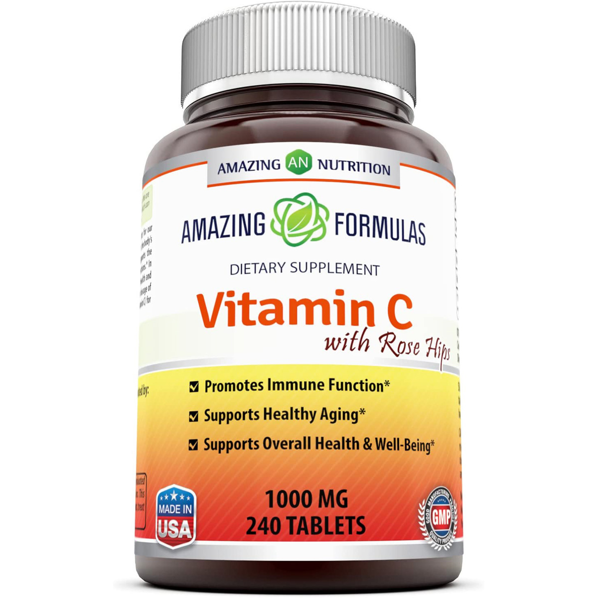 Amazing Nutrition Formulas Vitamin C With Rose Hips 1000 Mg 240 Tablets