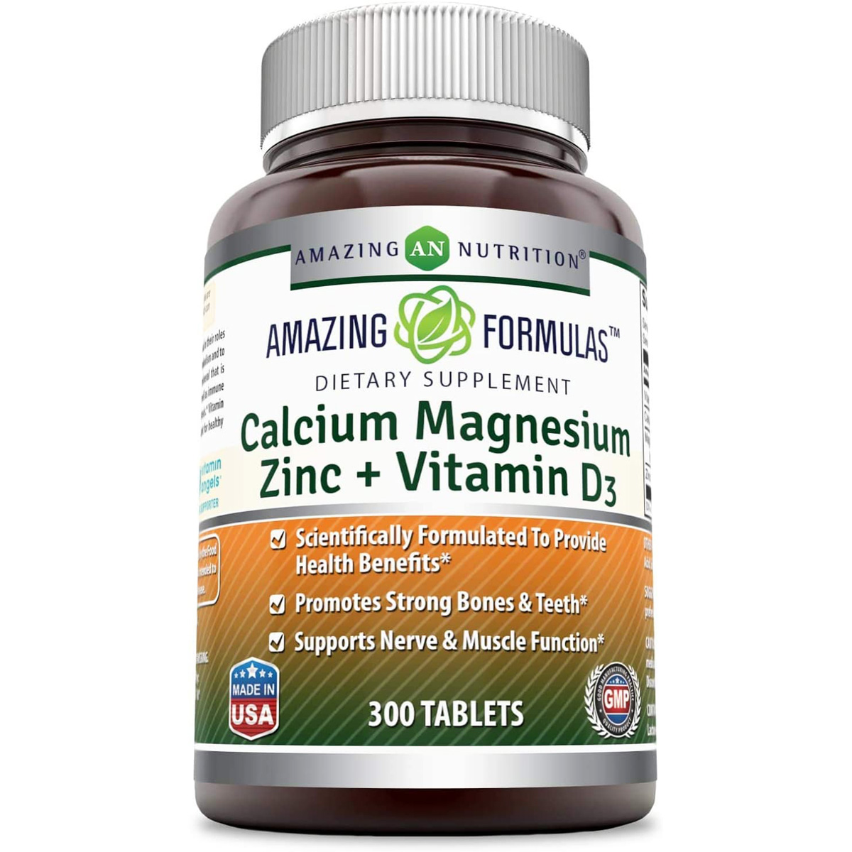 Amazing Nutrition Formulas Calcium Magnesium Zinc Vitamin D3 Supplement