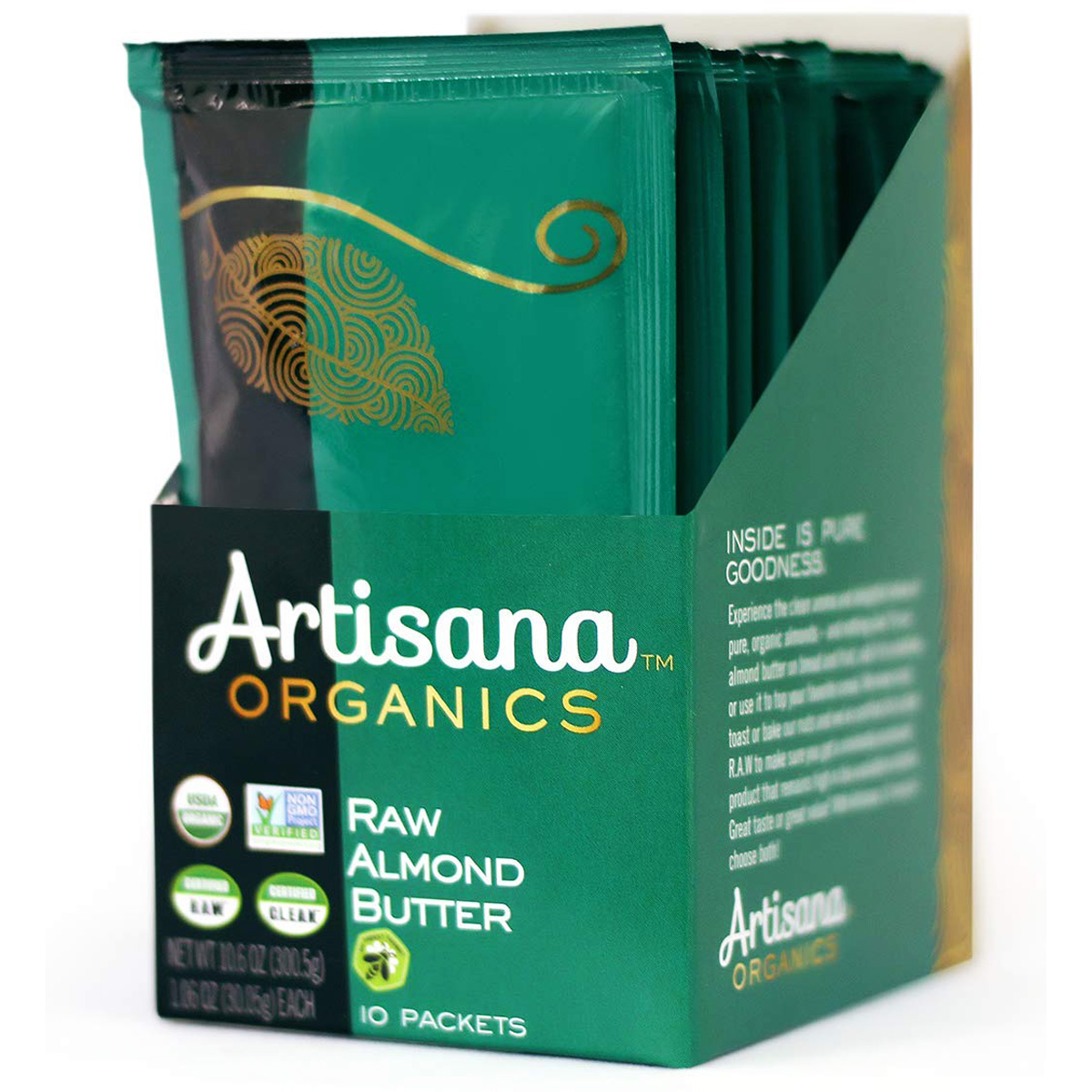 Raw Organic Almond Butter By Artisana 10 Packets 1.06 Oz Snack