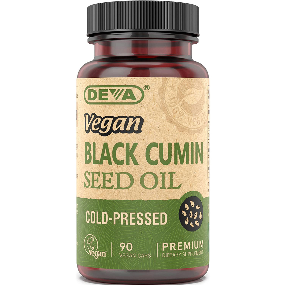 Deva Vegan Black Cumin Seed Oil 90 Capsules Powder Seeds