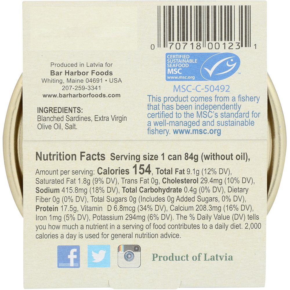 Bar Harbor Wild Petite Sardinen in nativem Olivenöl extra 4,2 Oz. - Bild 4 von 5